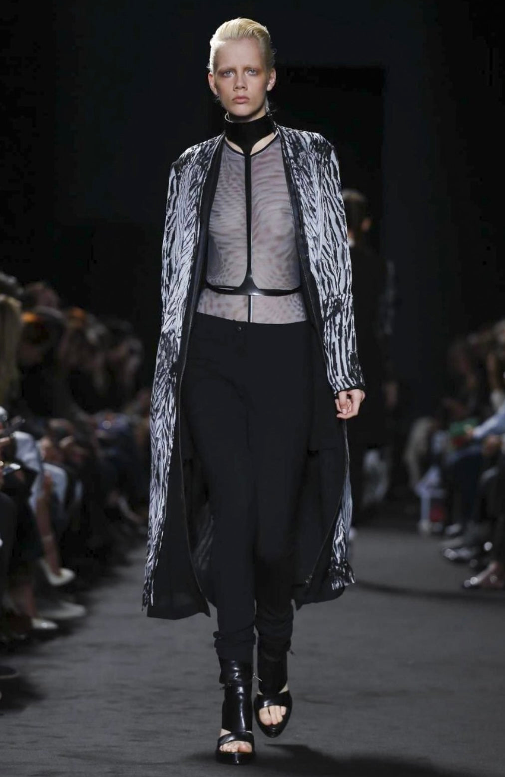Ann Demeulemeester 2016 transparent marble coat sample (M)