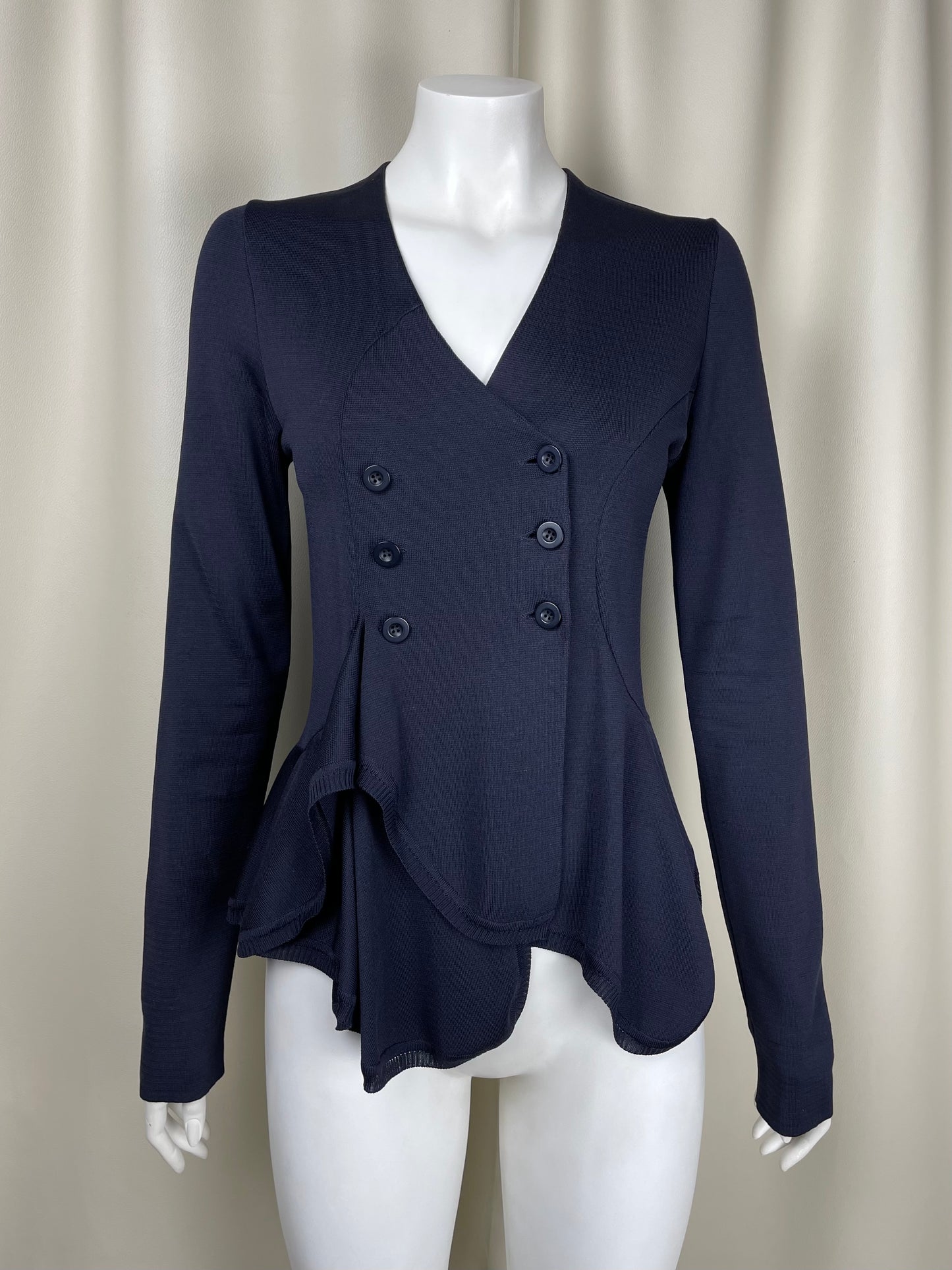 Givenchy S/S 2008 Ruffled Bottom Silk Blazer (S)
