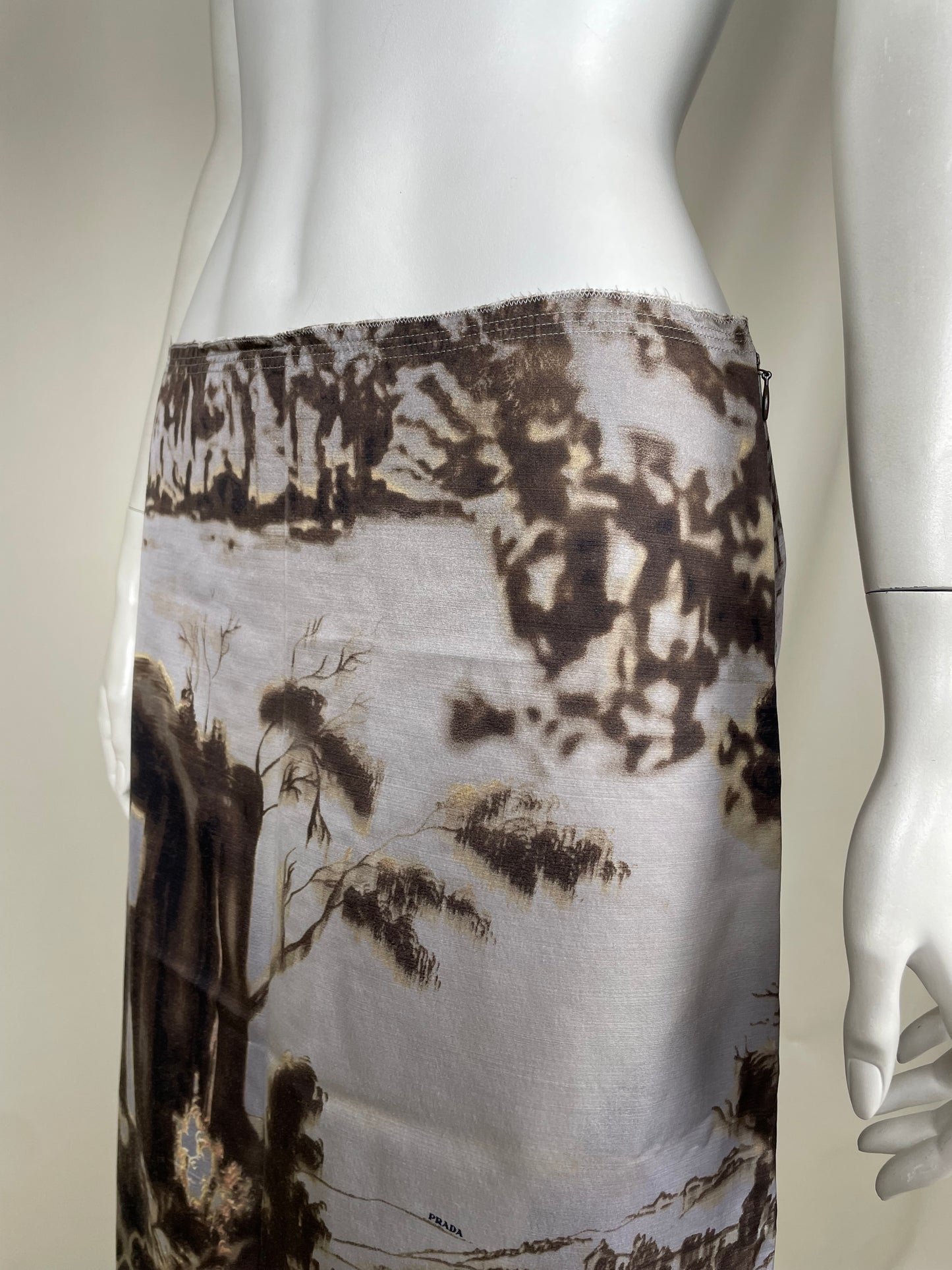 Prada F/W 2004 Printed Midi Skirt (S)