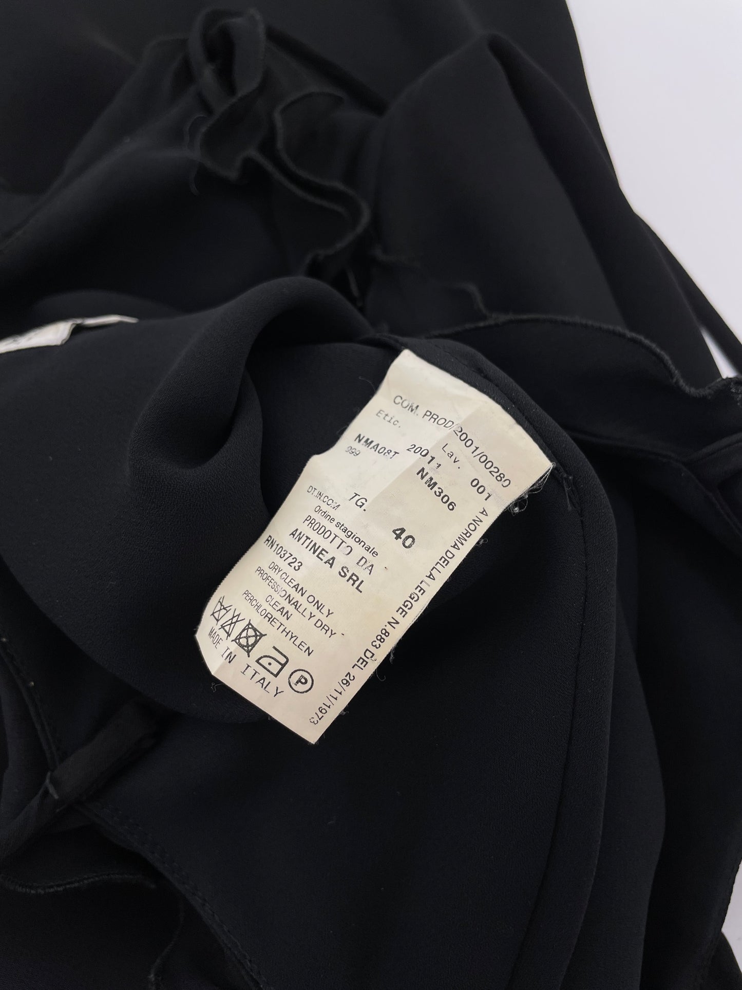 Armani 2000’s Black ruffled maxi dress
