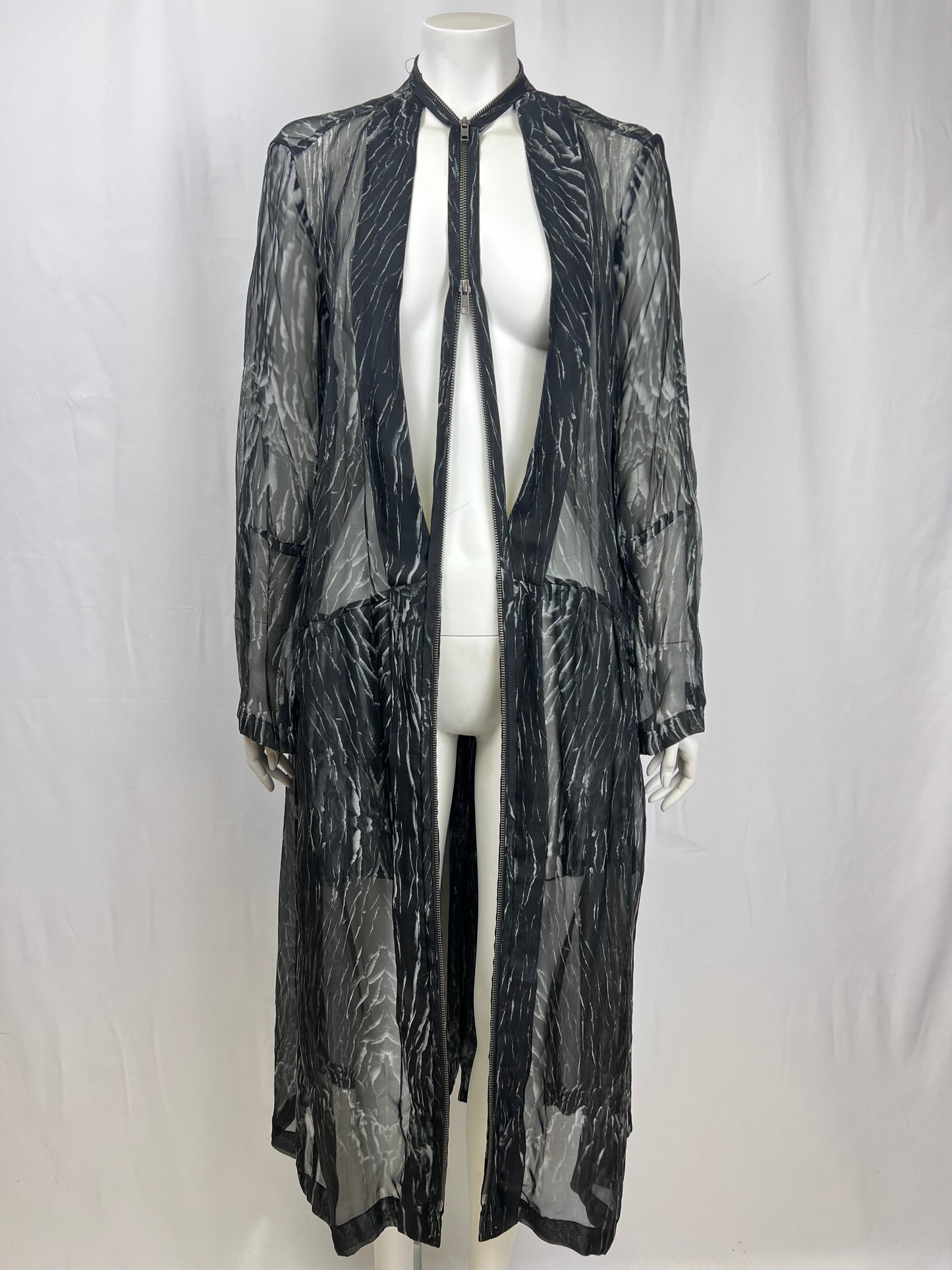 Ann Demeulemeester 2016 transparent marble coat sample (M)