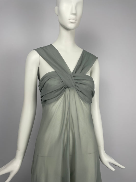 Dior 1980's gathered maxi dress