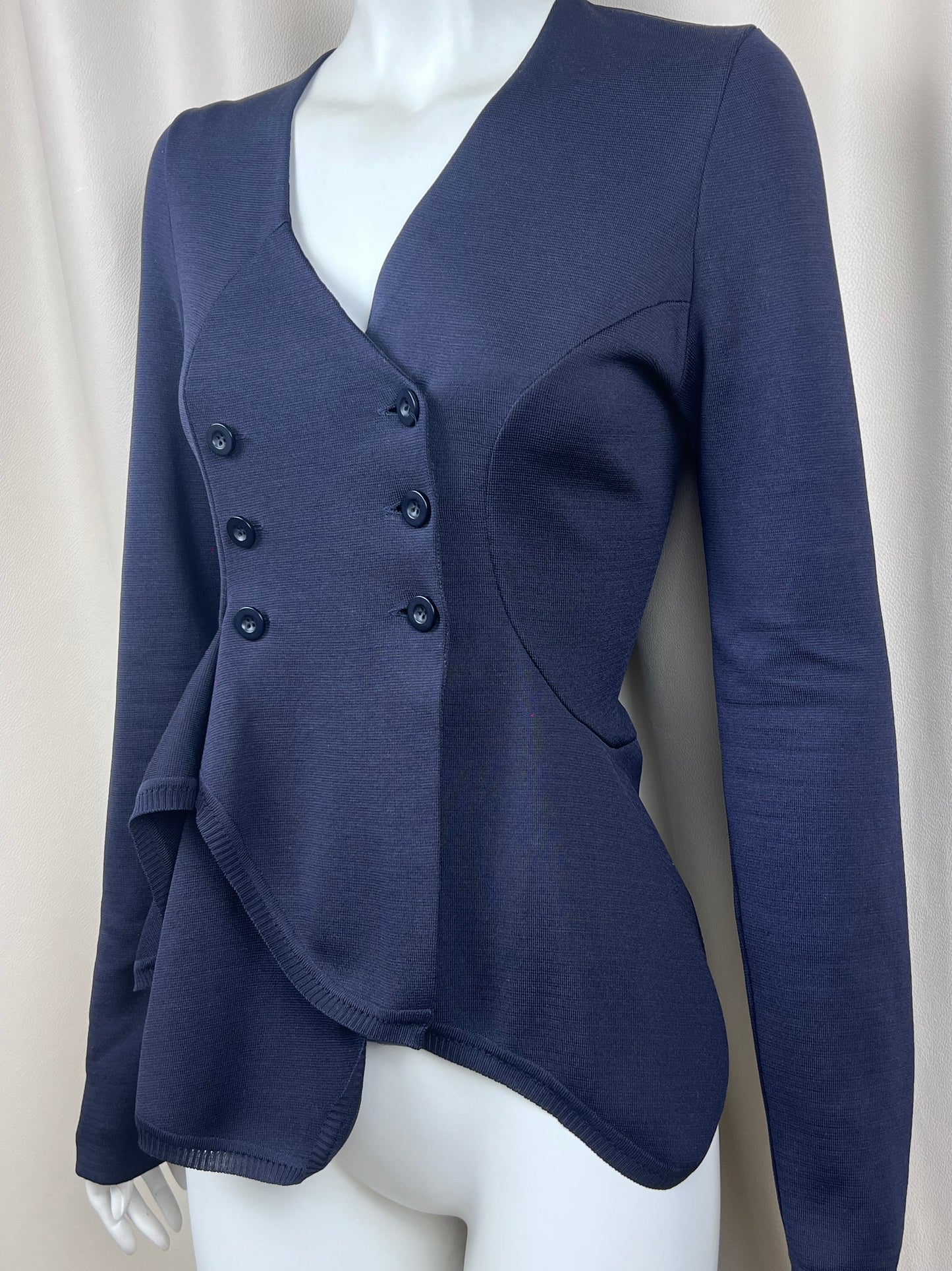 Givenchy S/S 2008 ruffled bottom silk blazer (S)