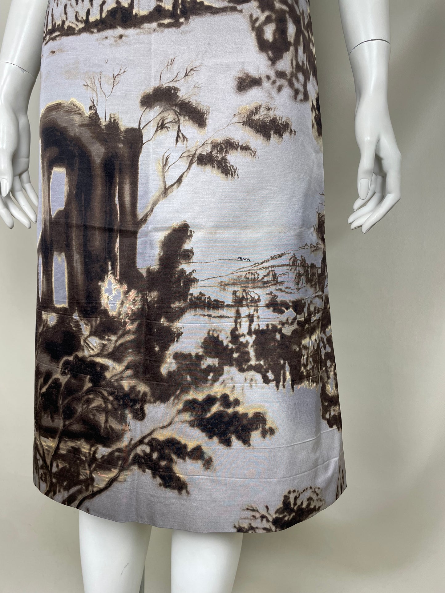 Prada F/W 2004 Printed Midi Skirt (S)