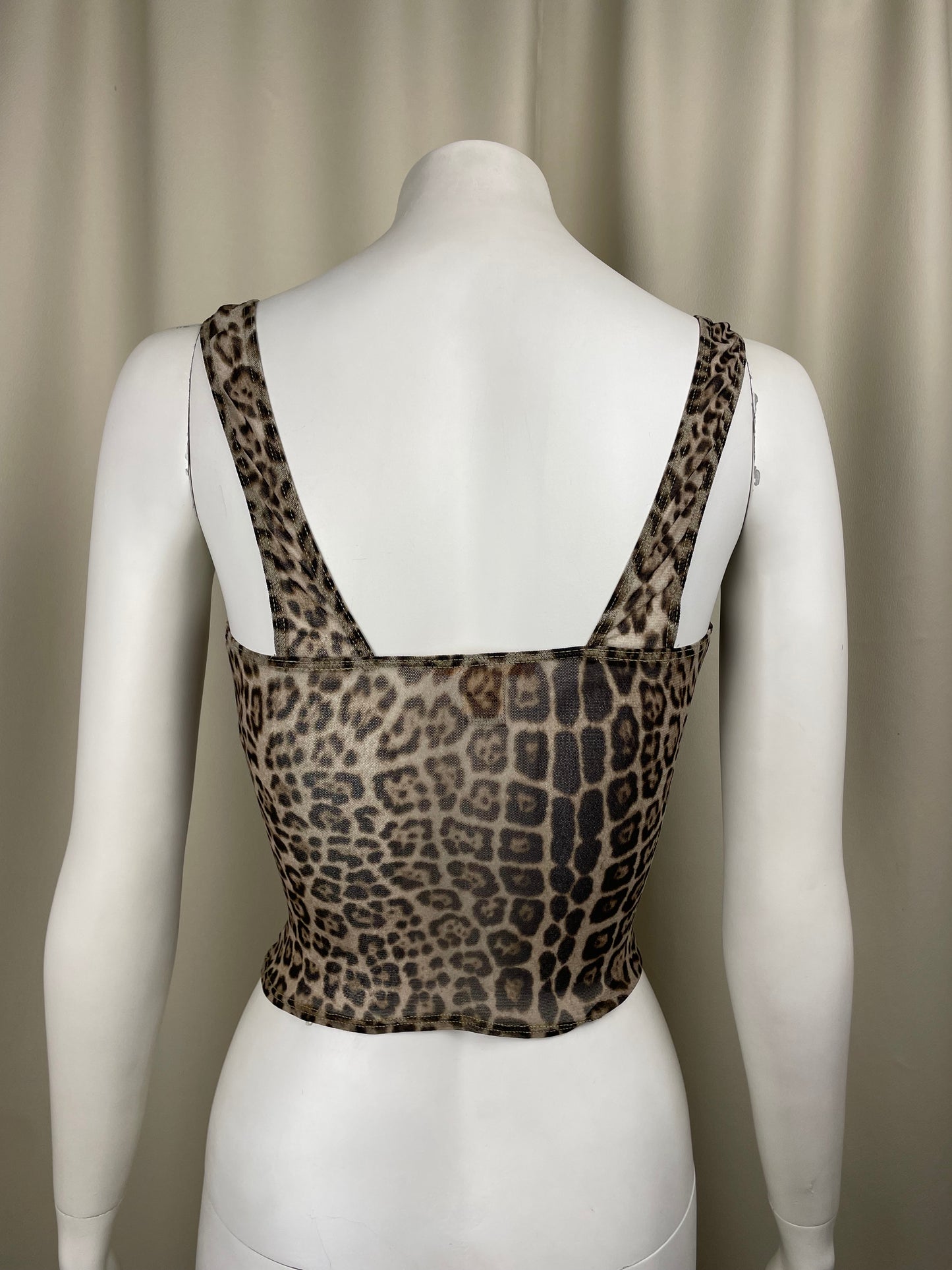 Roberto Cavalli Mesh Leopard Top (S)