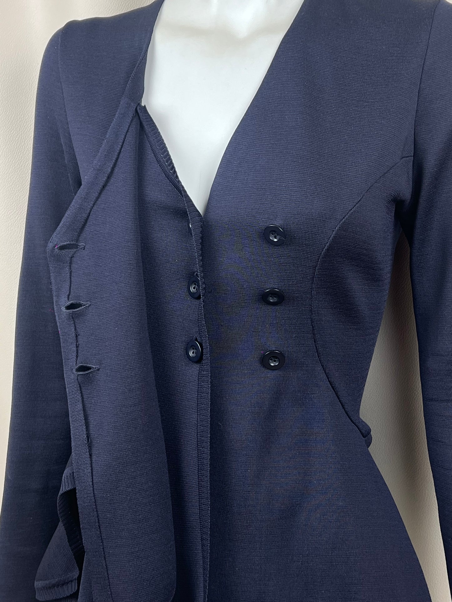 Givenchy S/S 2008 ruffled bottom silk blazer (S)