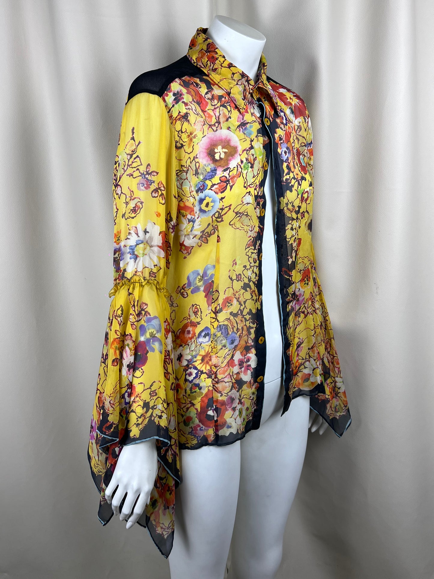 Jean Paul Gaultier 1990’s silk florar foulard shirt (M)