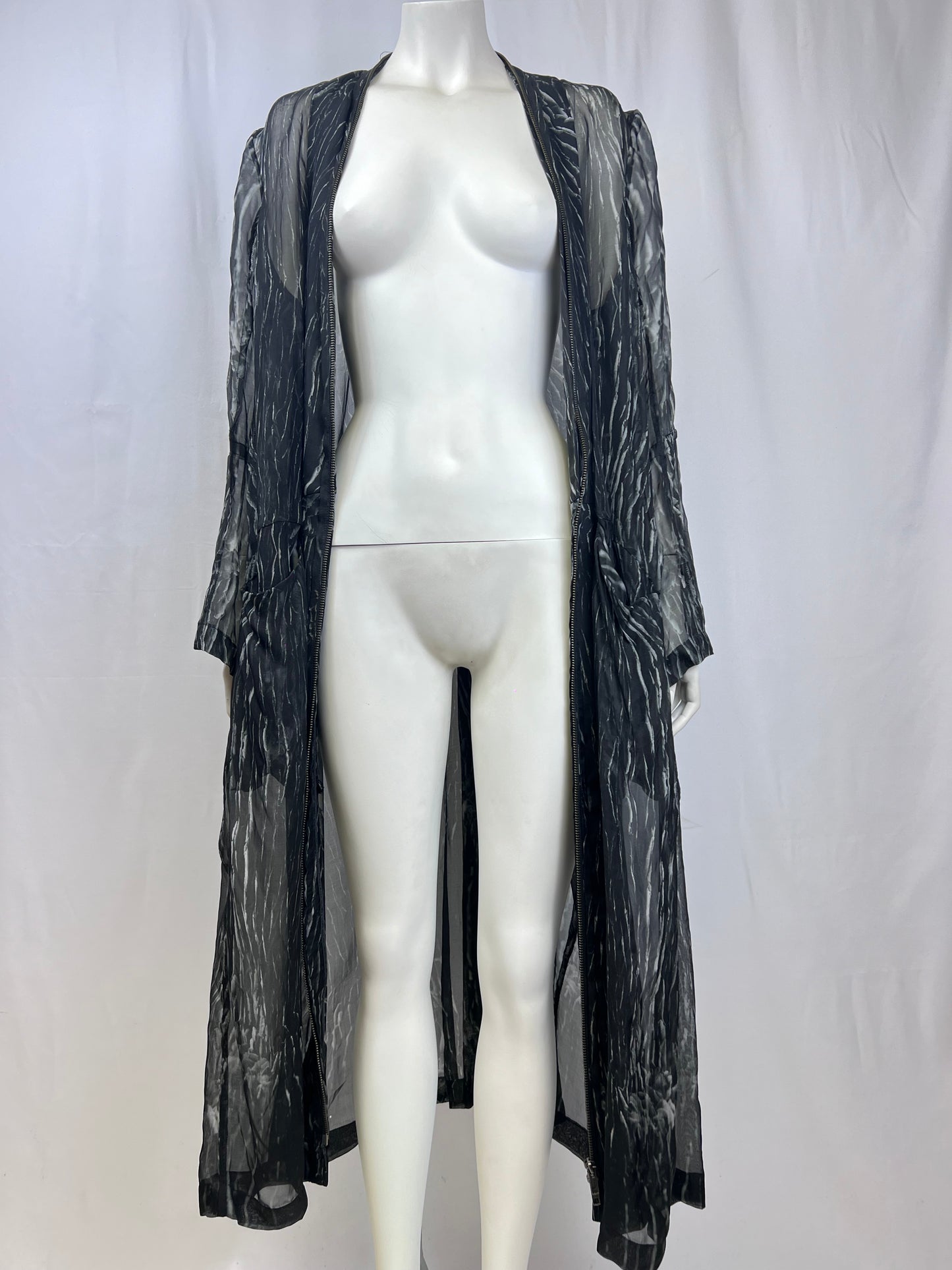 Ann Demeulemeester 2016 transparent marble coat sample (M)