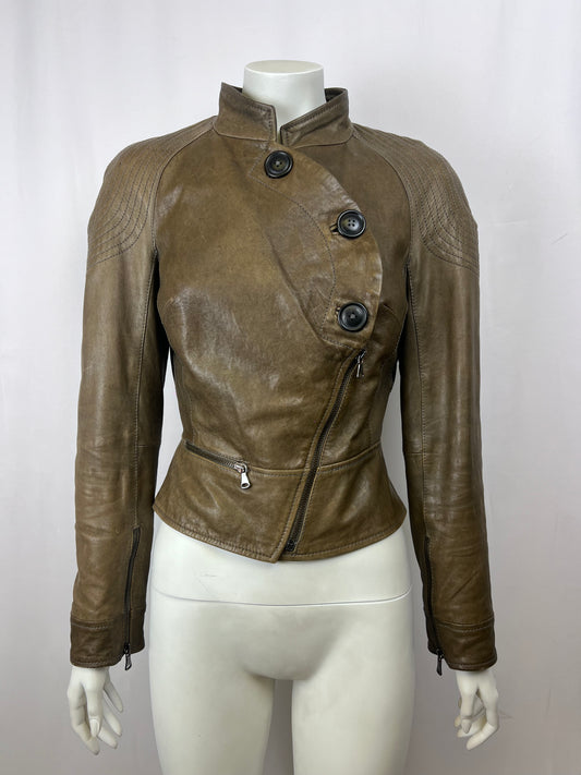Vivienne Westwood Anglomania 2000’s asymmetric leather jacket (S)