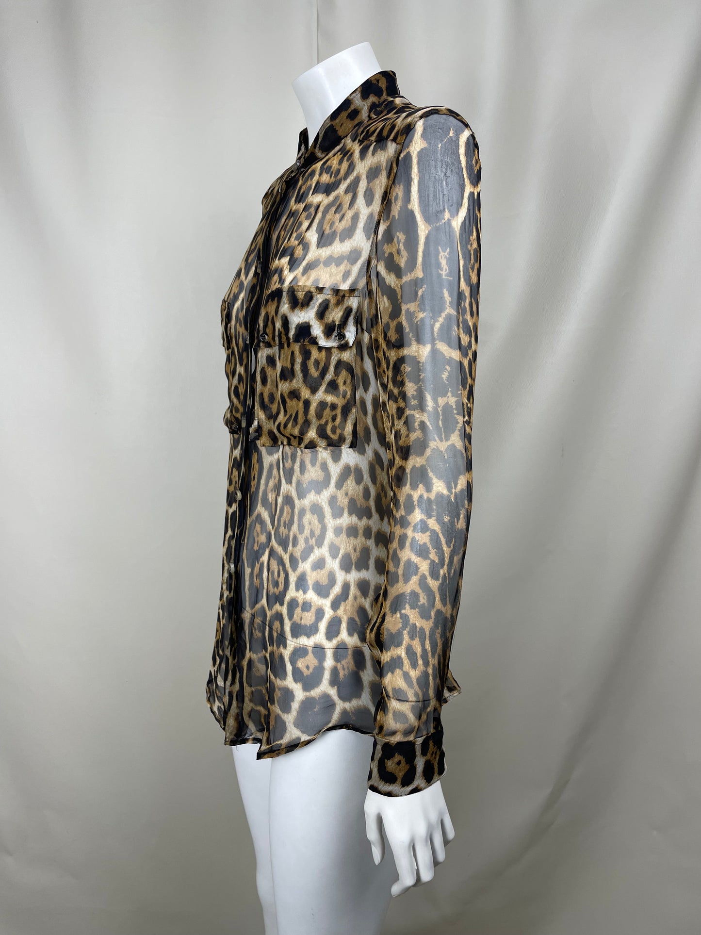 Yves Saint Laurent Leopard Print Shirt. (M)