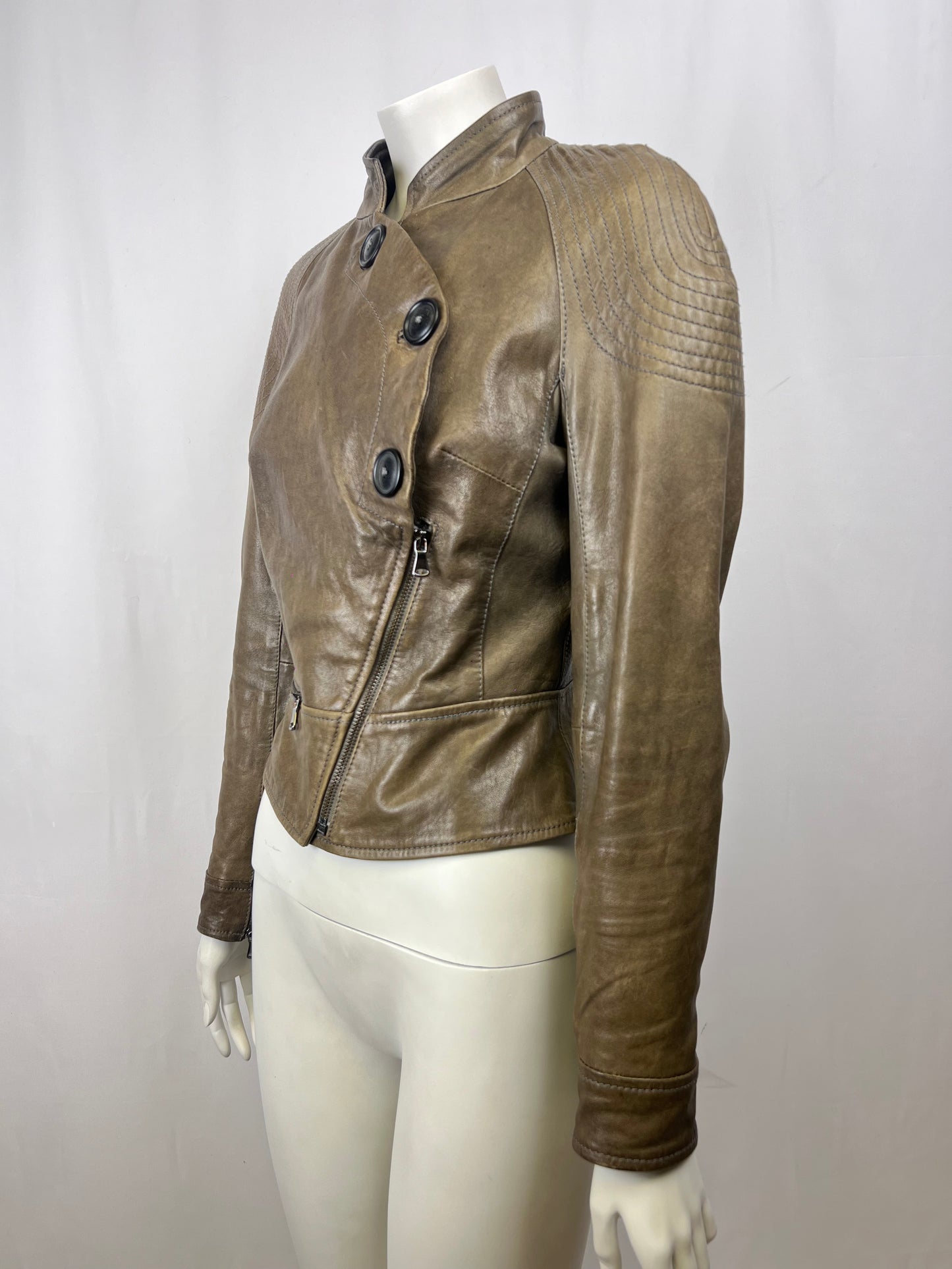 Vivienne Westwood Anglomania 2000’s asymmetric leather jacket (S)