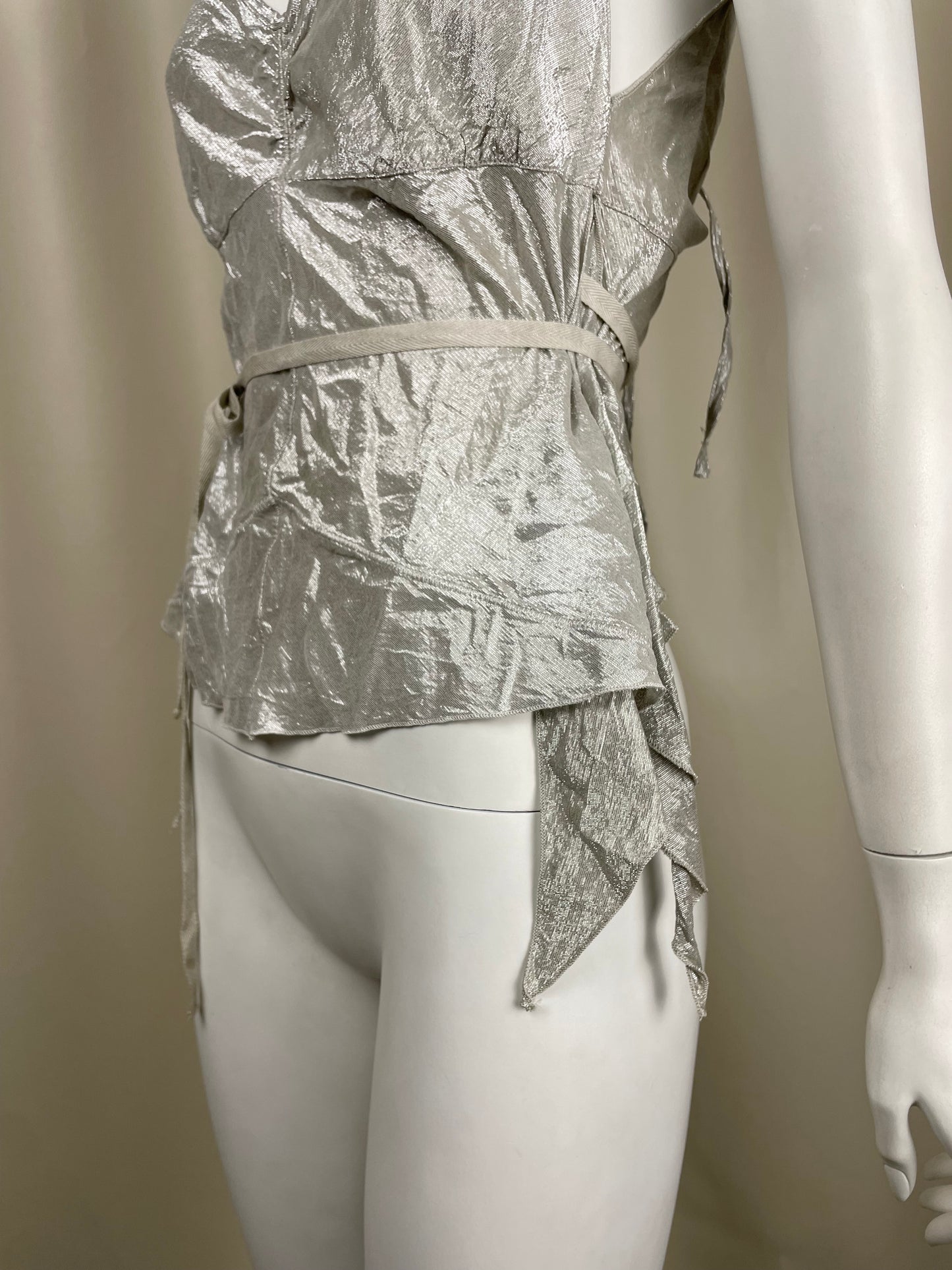 Prada Metallic Silk Top (M)