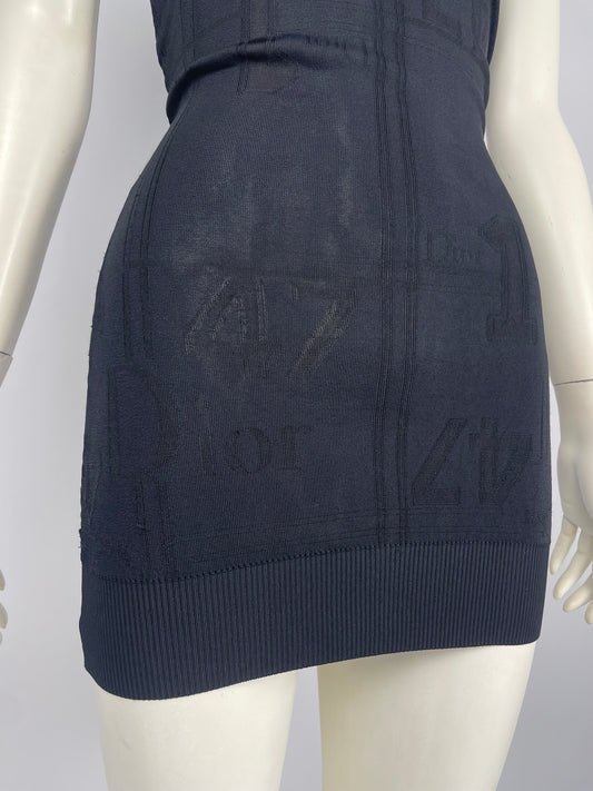 Dior by John Galliano S/S 2004 printed heavy knit dress.