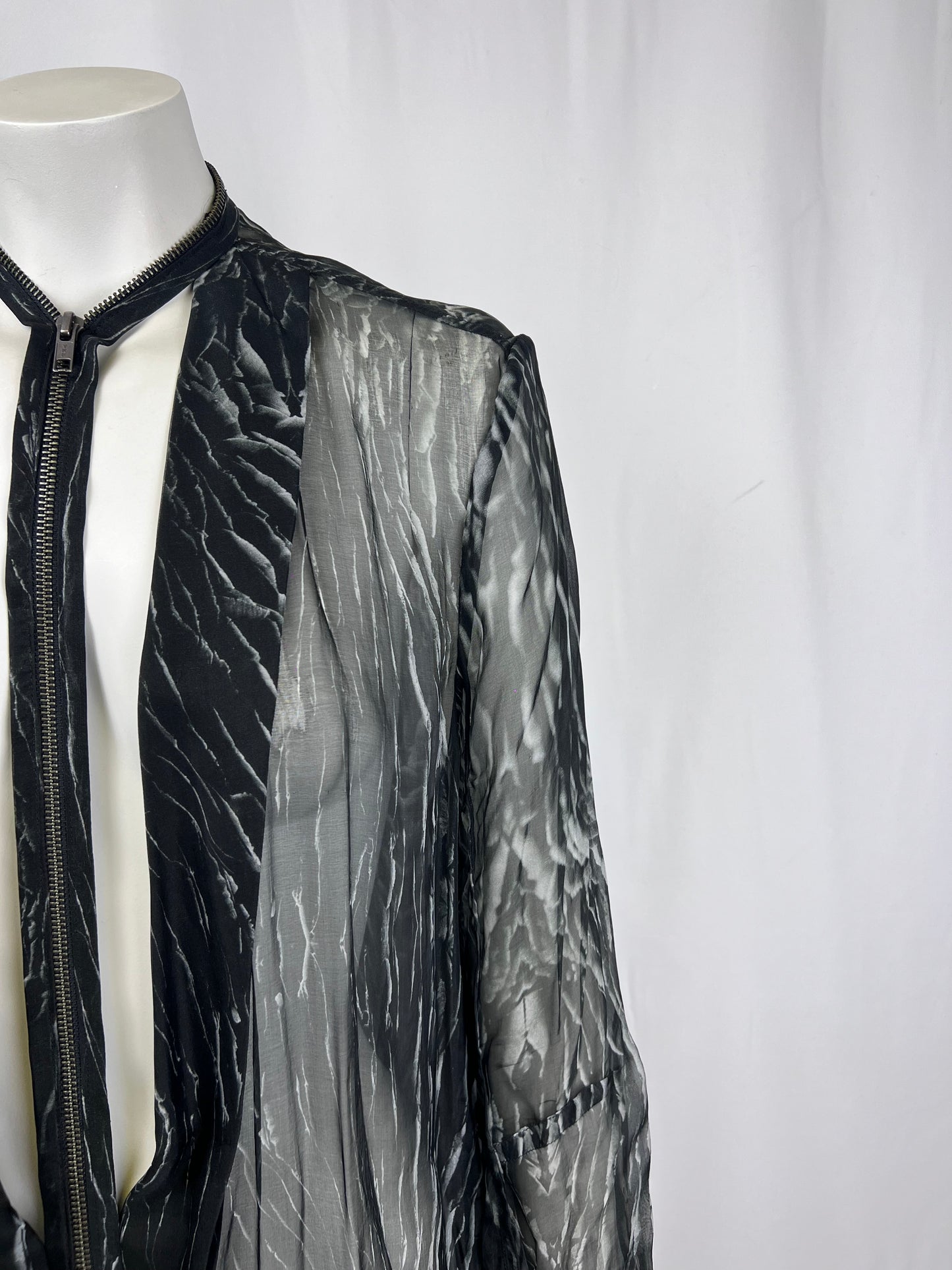 Ann Demeulemeester 2016 transparent marble coat sample (M)