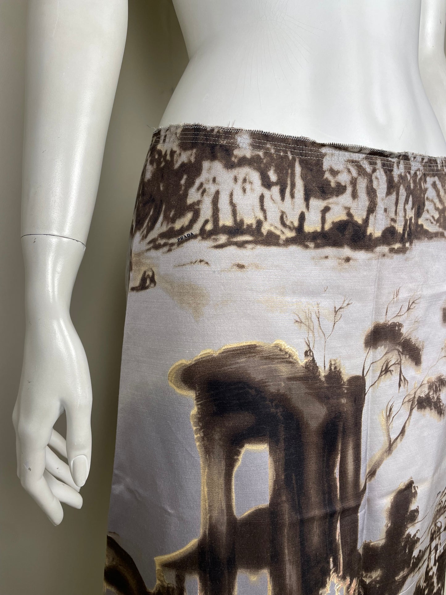Prada F/W 2004 Printed Midi Skirt (S)