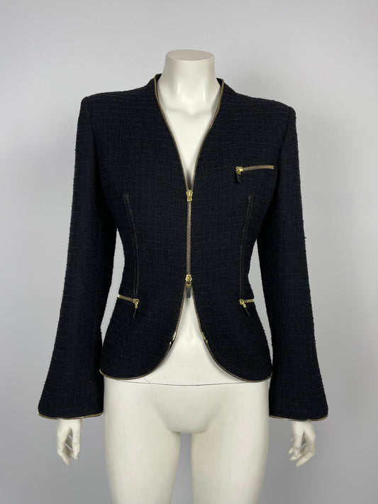 Alexander McQueen F/W 2003 Tweed Zipper blazer