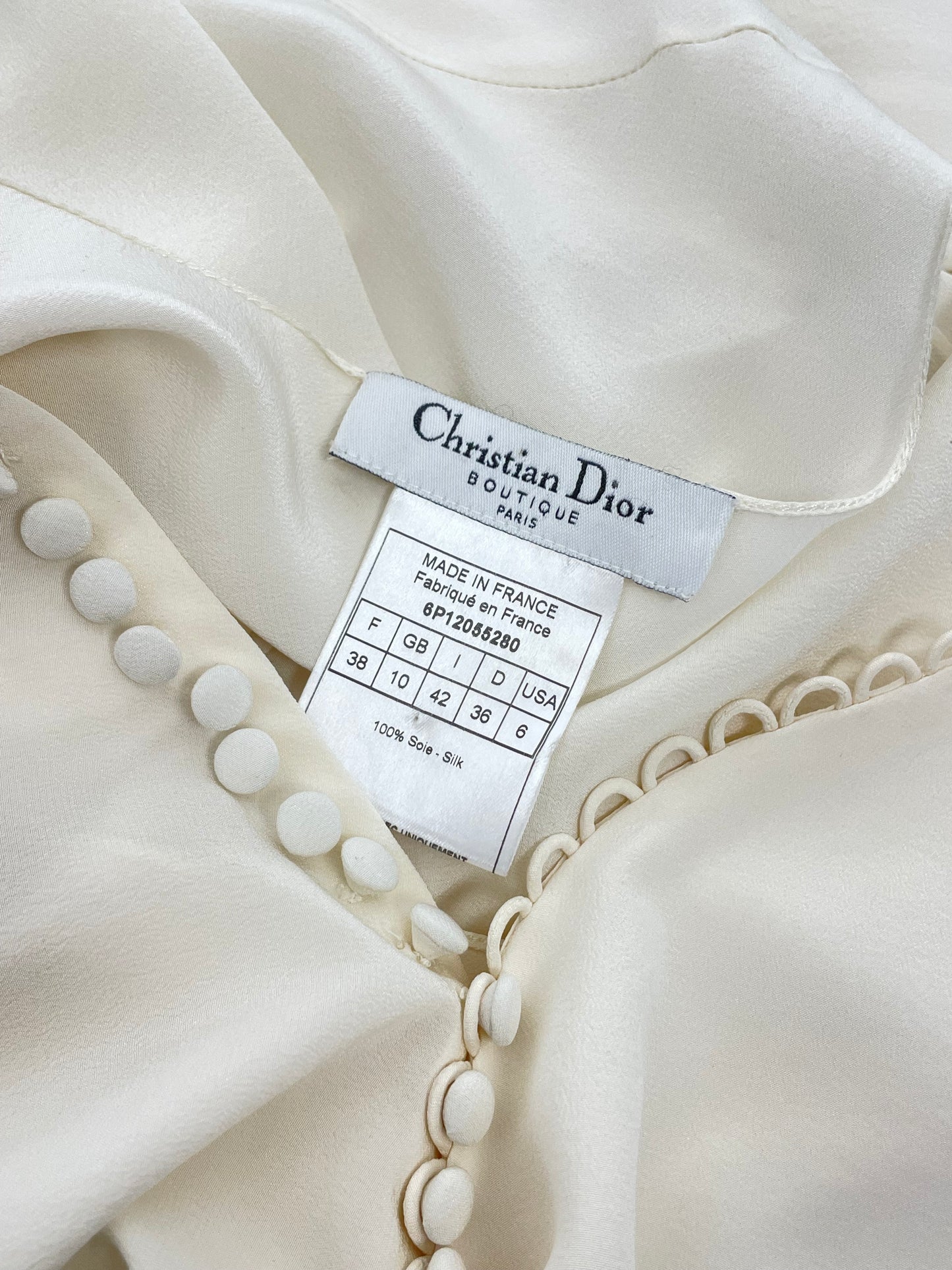 Dior by John Galliano S/S 2006 silk ruffle blouse