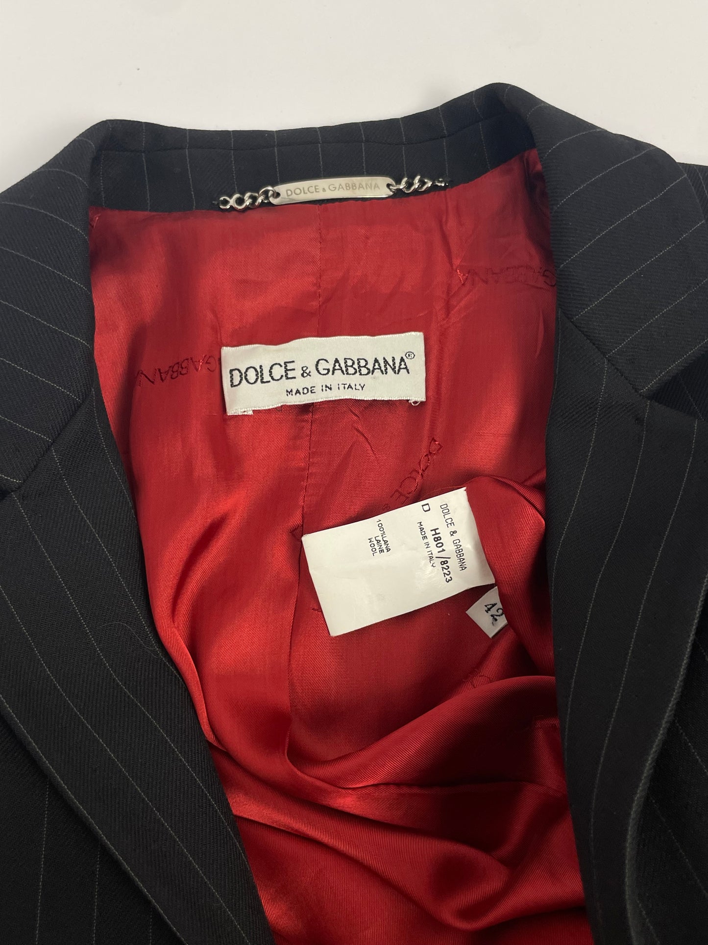 Dolce & Gabbana F/W 1997 Pinstripe Tailored Coat