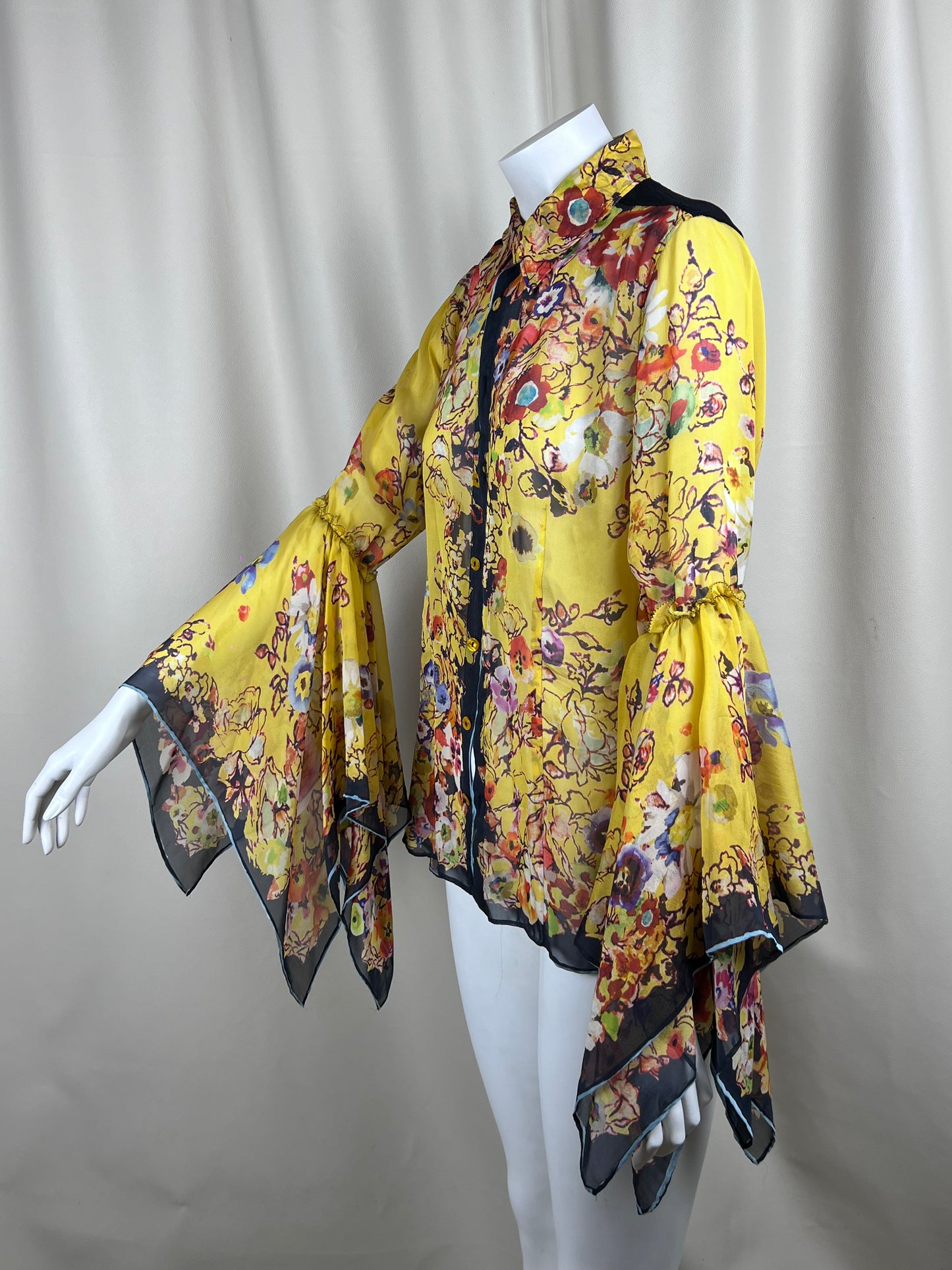 Jean Paul Gaultier 1990’s silk florar foulard shirt (M)