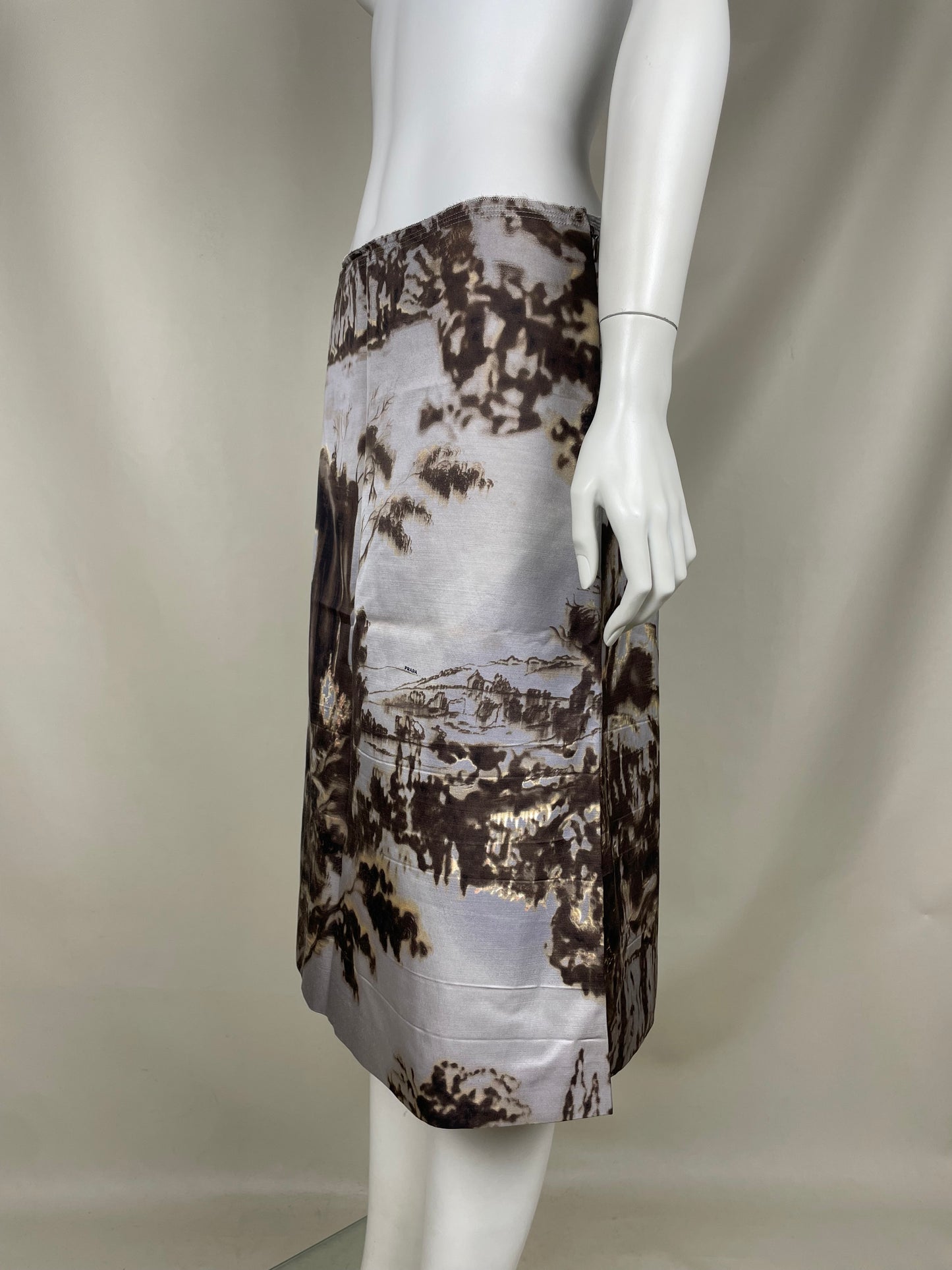 Prada F/W 2004 Printed Midi Skirt (S)