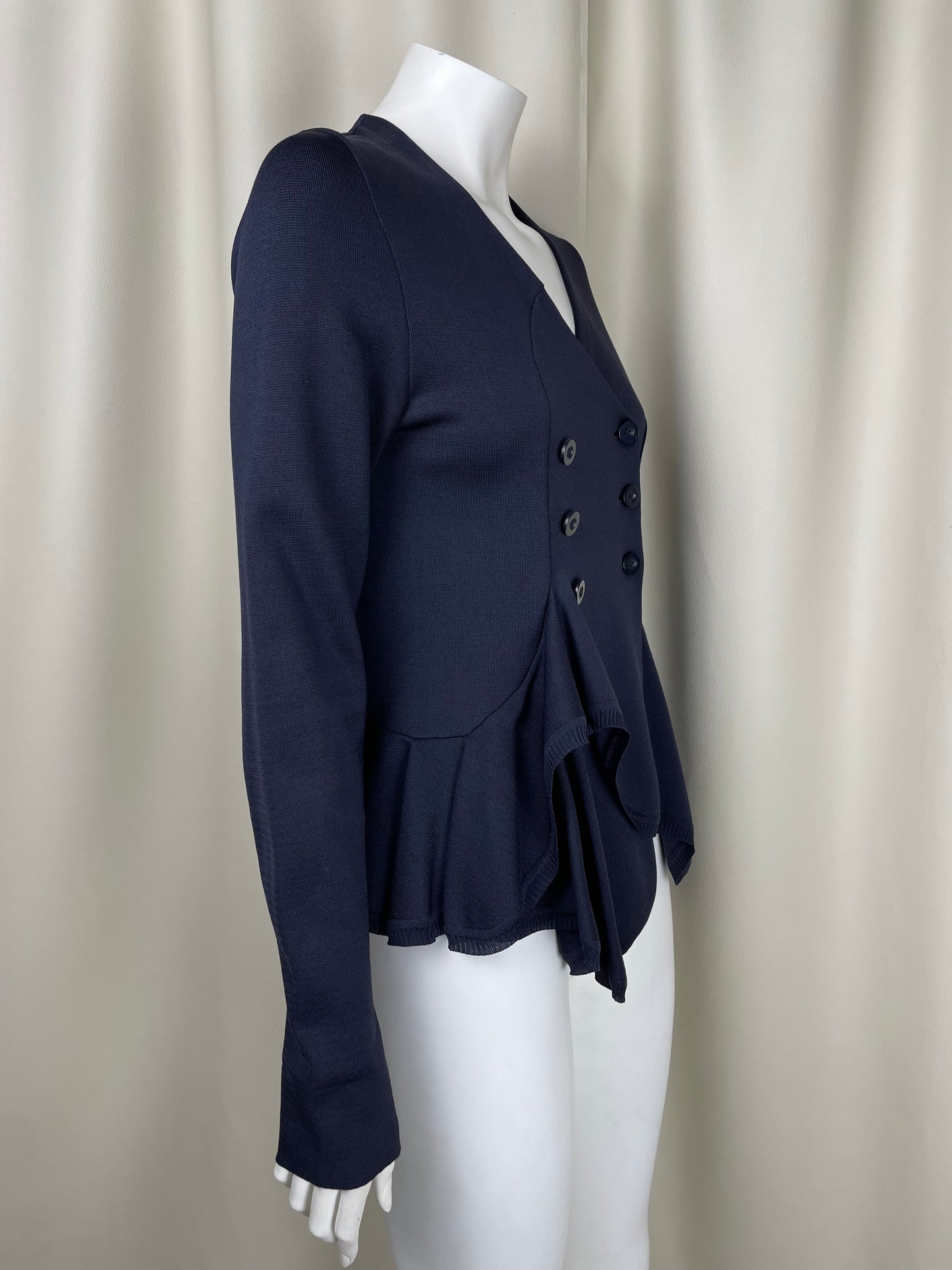 Givenchy S/S 2008 Ruffled Bottom Silk Blazer (S)