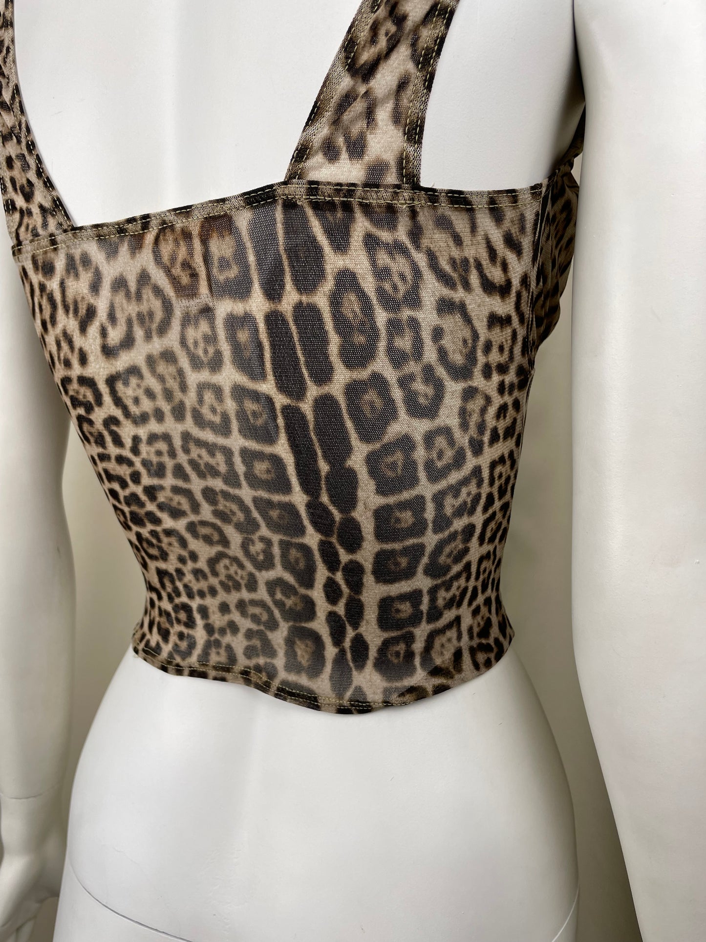 Roberto Cavalli Mesh Leopard Top (S)