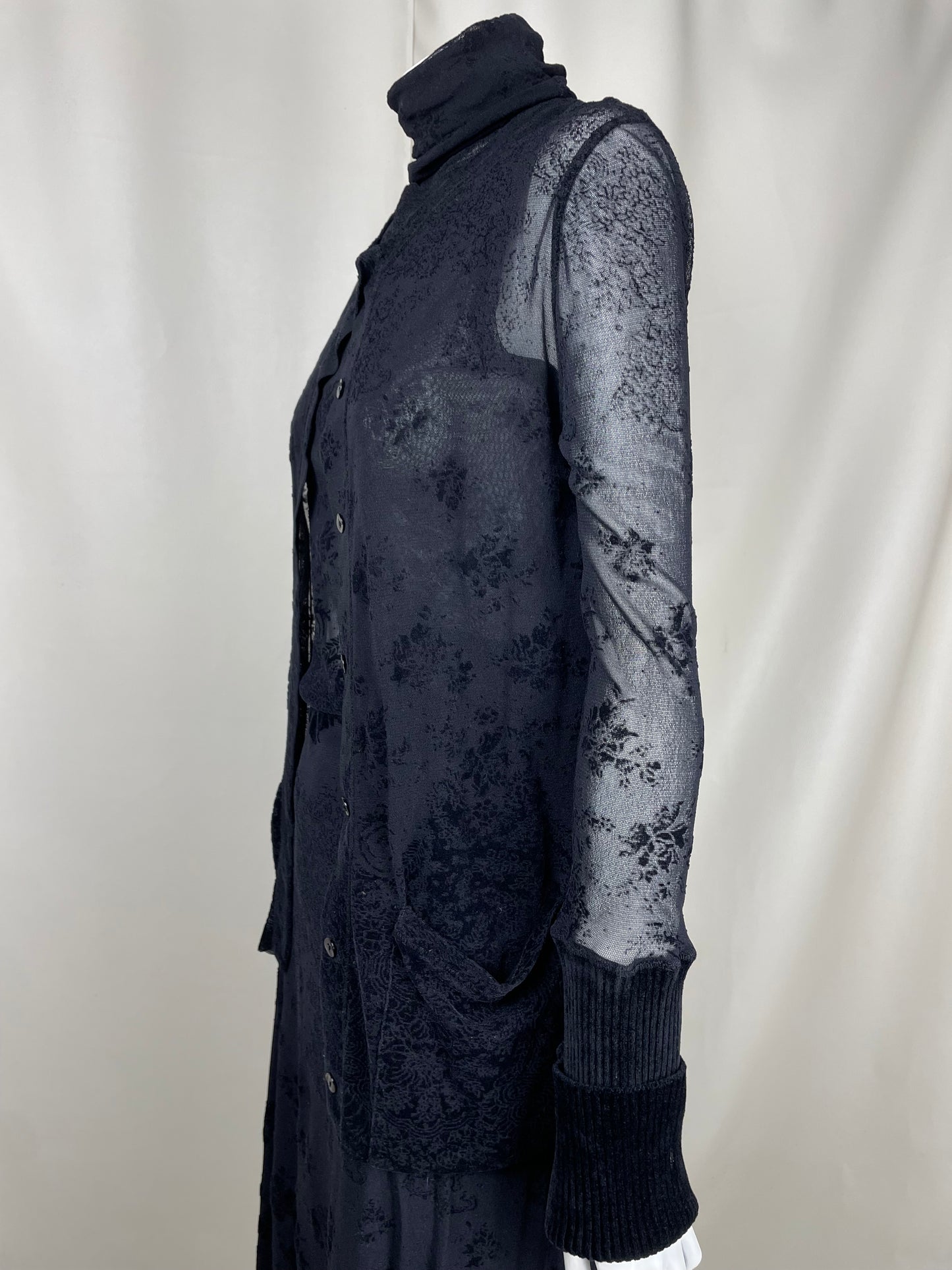 Jean Paul Gaultier 1990’s Lace and Velour Mesh Set (L)