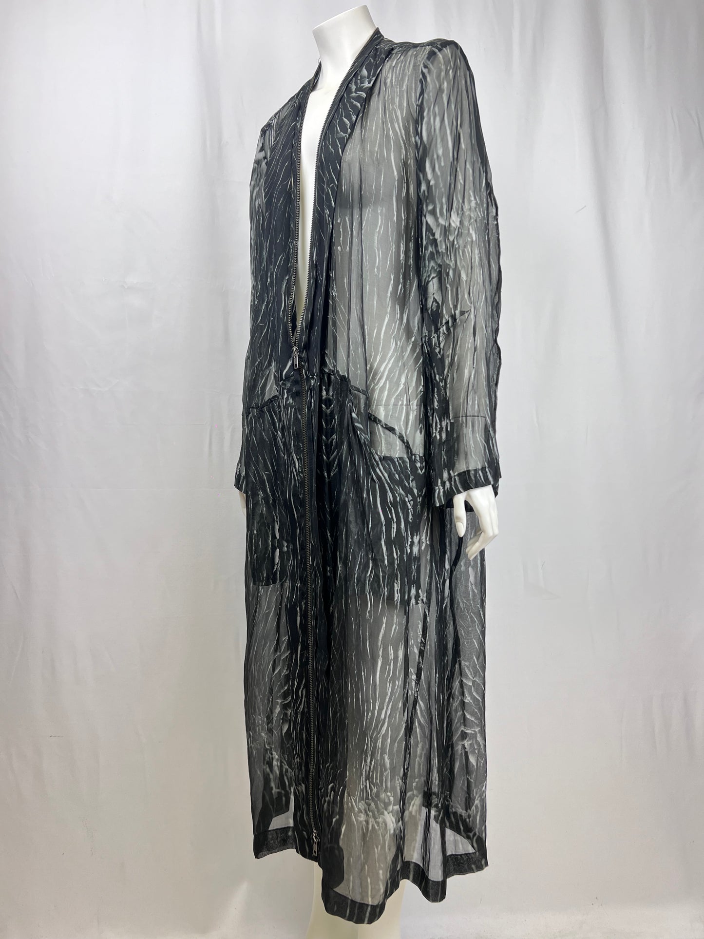Ann Demeulemeester 2016 transparent marble coat sample (M)