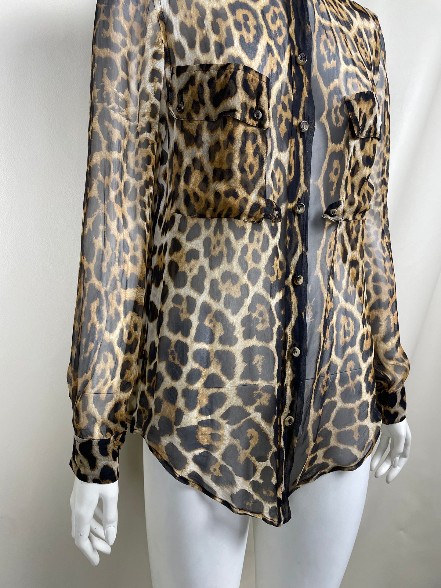 Yves Saint Laurent Leopard Print Shirt. (M)