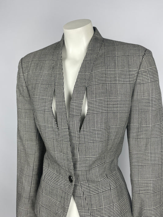 Gianni Versace F/W 1989 Houndstooth Cropped Blazer