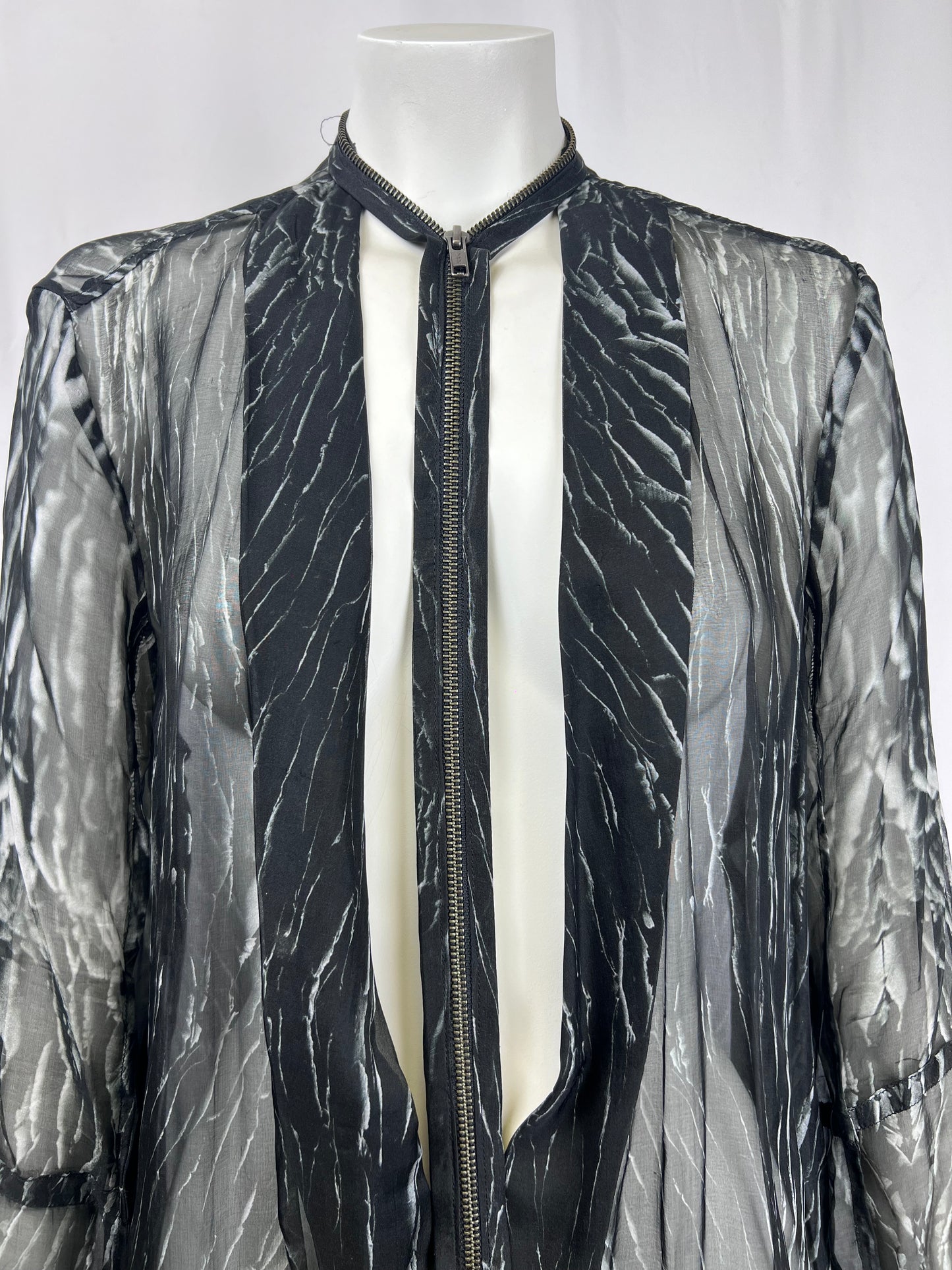 Ann Demeulemeester 2016 transparent marble coat sample (M)