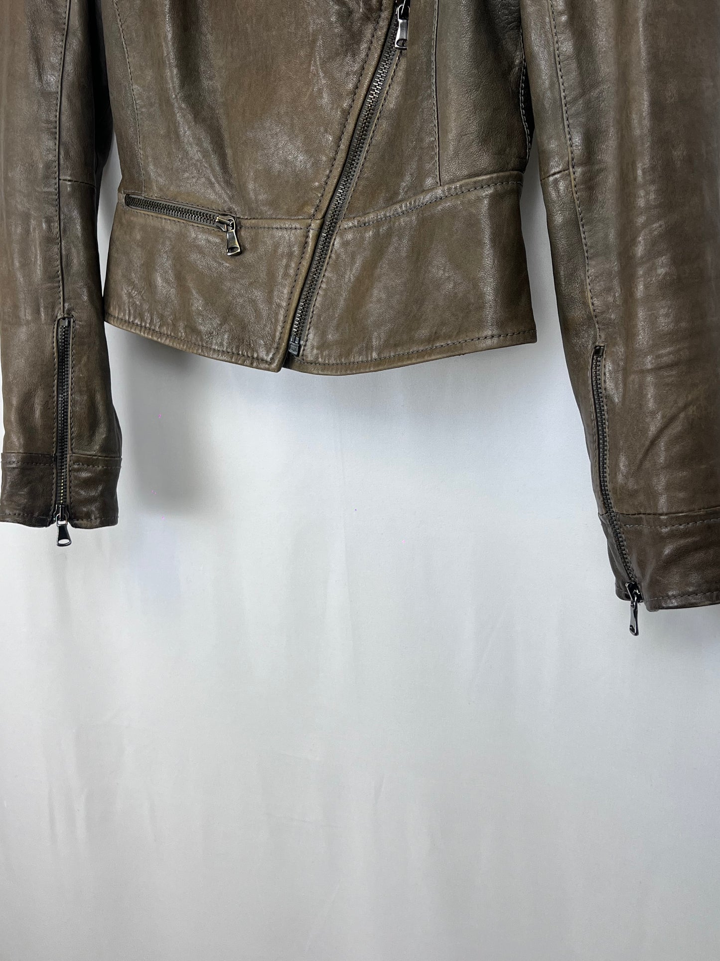 Vivienne Westwood Anglomania 2000’s asymmetric leather jacket (S)