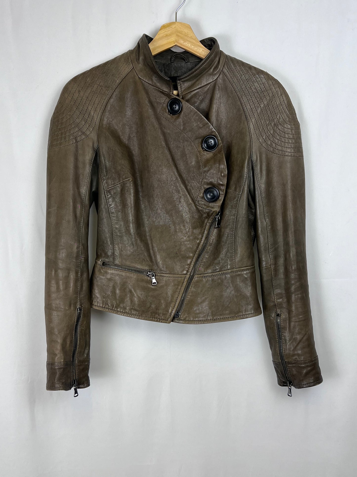 Vivienne Westwood Anglomania 2000’s asymmetric leather jacket (S)