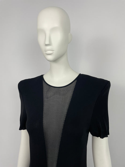 Alexander McQueen 2000's padded shoulders maxi dress