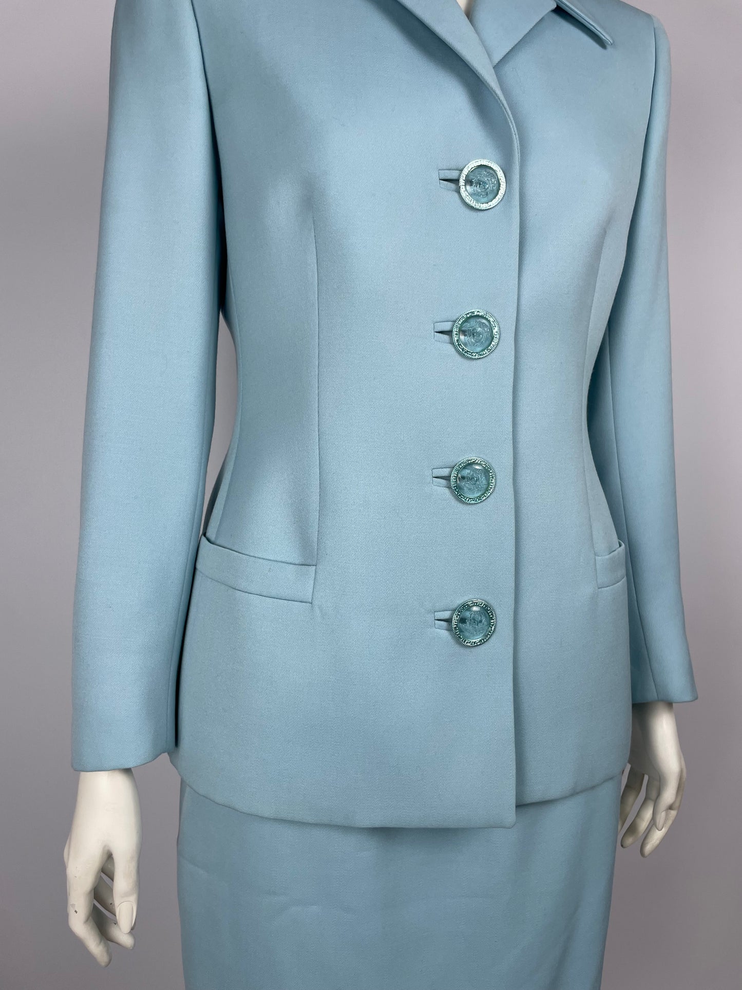 Gianni Versace Couture F/W 1995 Pastel Blue Suit