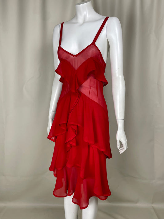 Saint Laurent by Tom Ford F/W 2003 Ruffle Maxi Dress (XS)