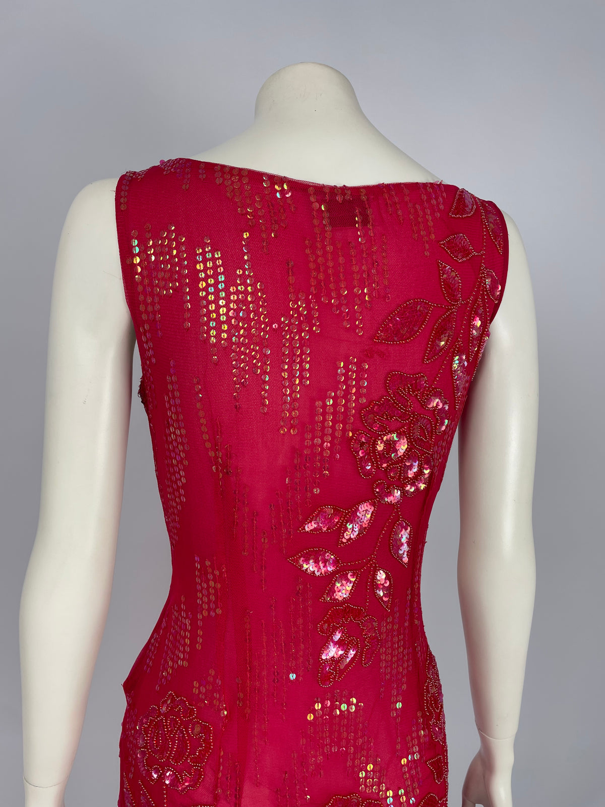 Blumarine 1990’s Red stones and sequins dress.