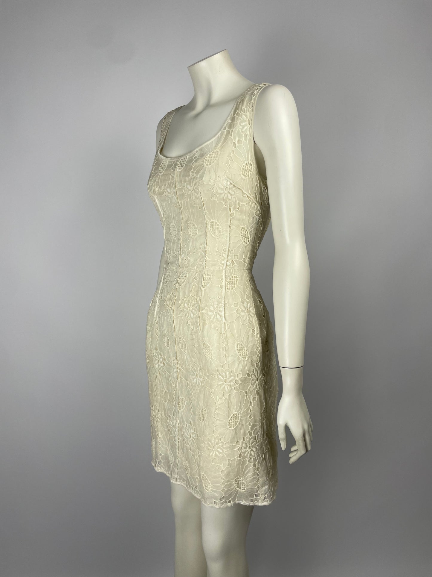 Dolce & Gabbana Cream Jacquard Lace Dress