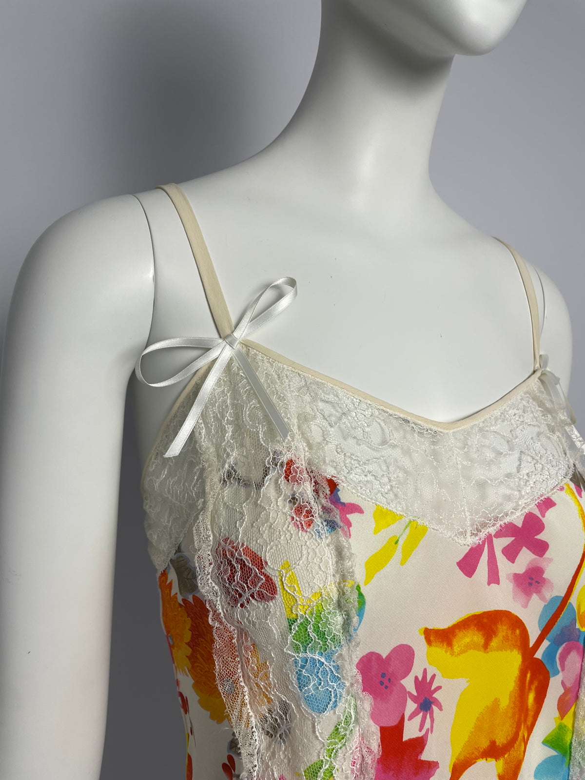 Dior by John Galliano S/S 2006 flower print cut silk top