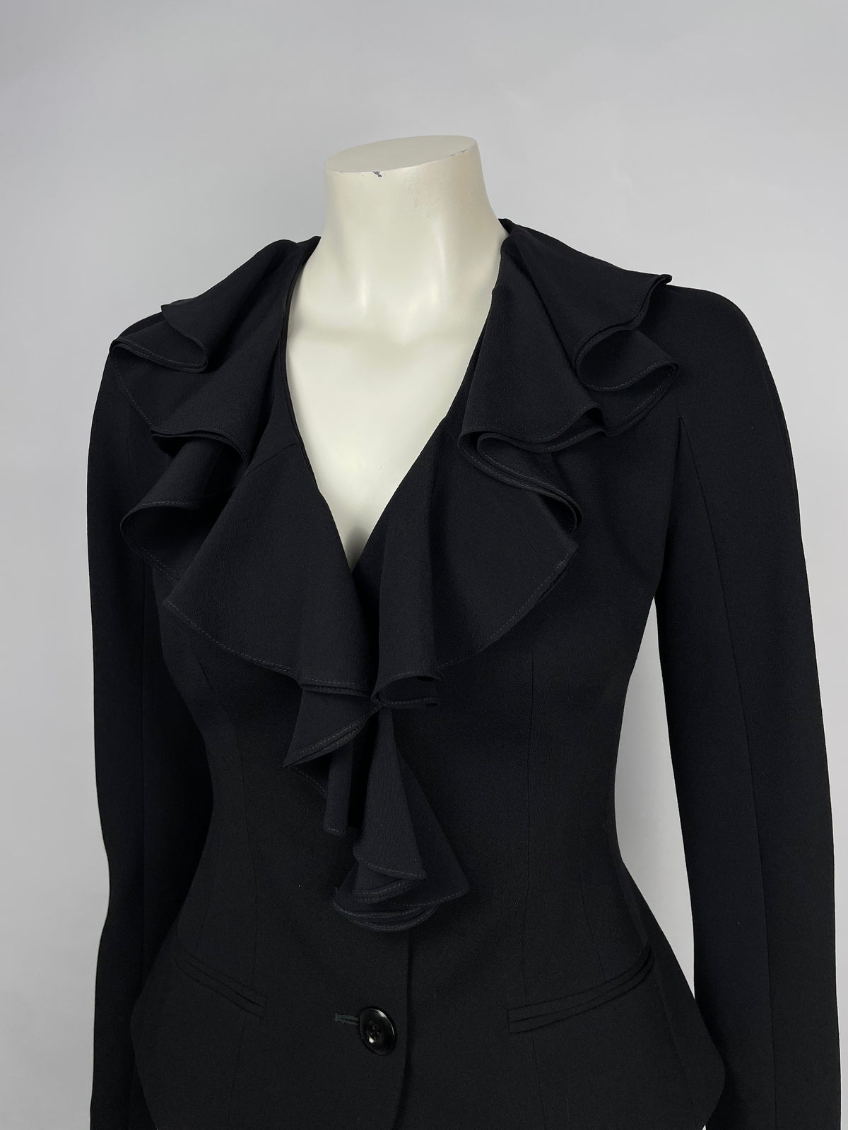Dior by John Galliano S/S 2008 ruffle neckline bar jacket