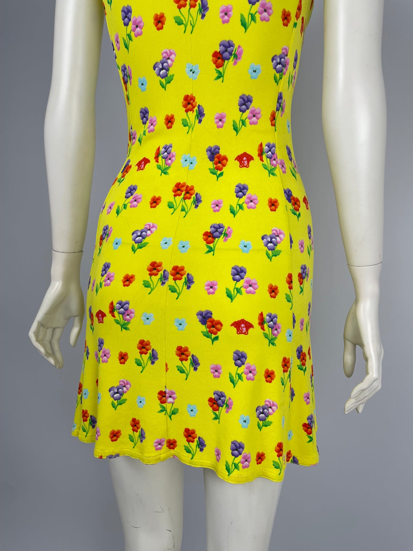 Gianni Versace S/S 1996 yellow button up dress.