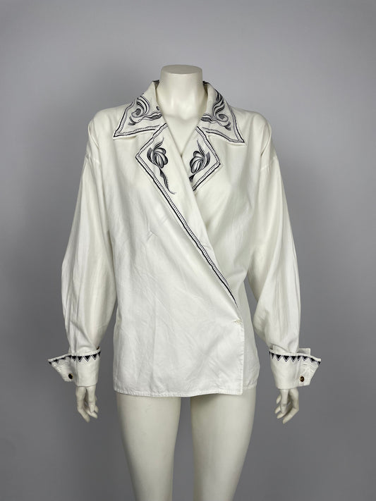 Gianni Versace Couture S/S 1989 tribal print chemise.
