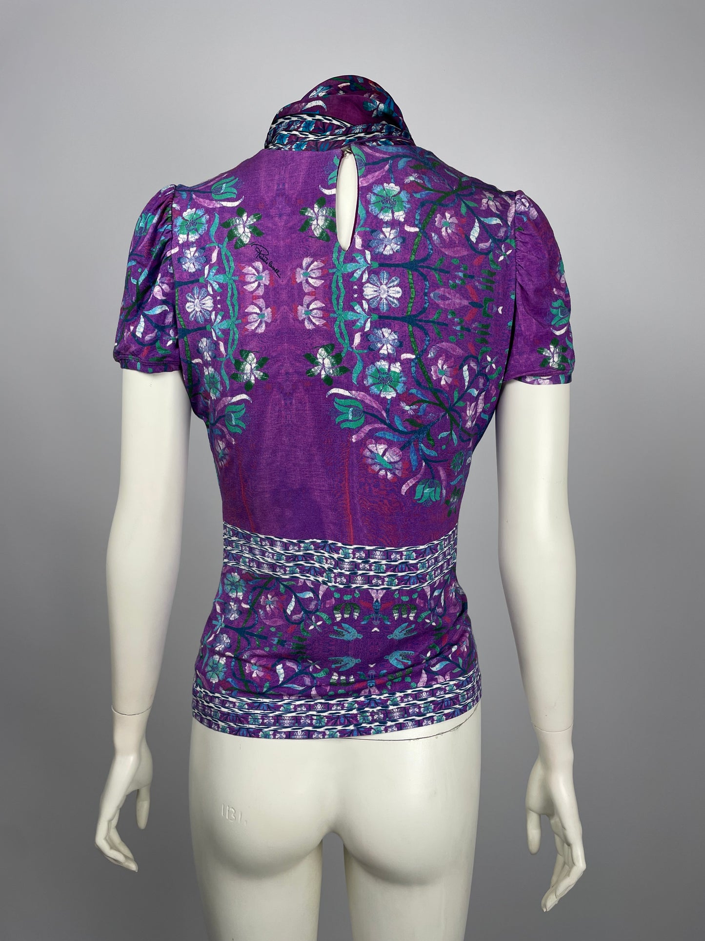 Roberto Cavalli 2008 flower print scarf blouse