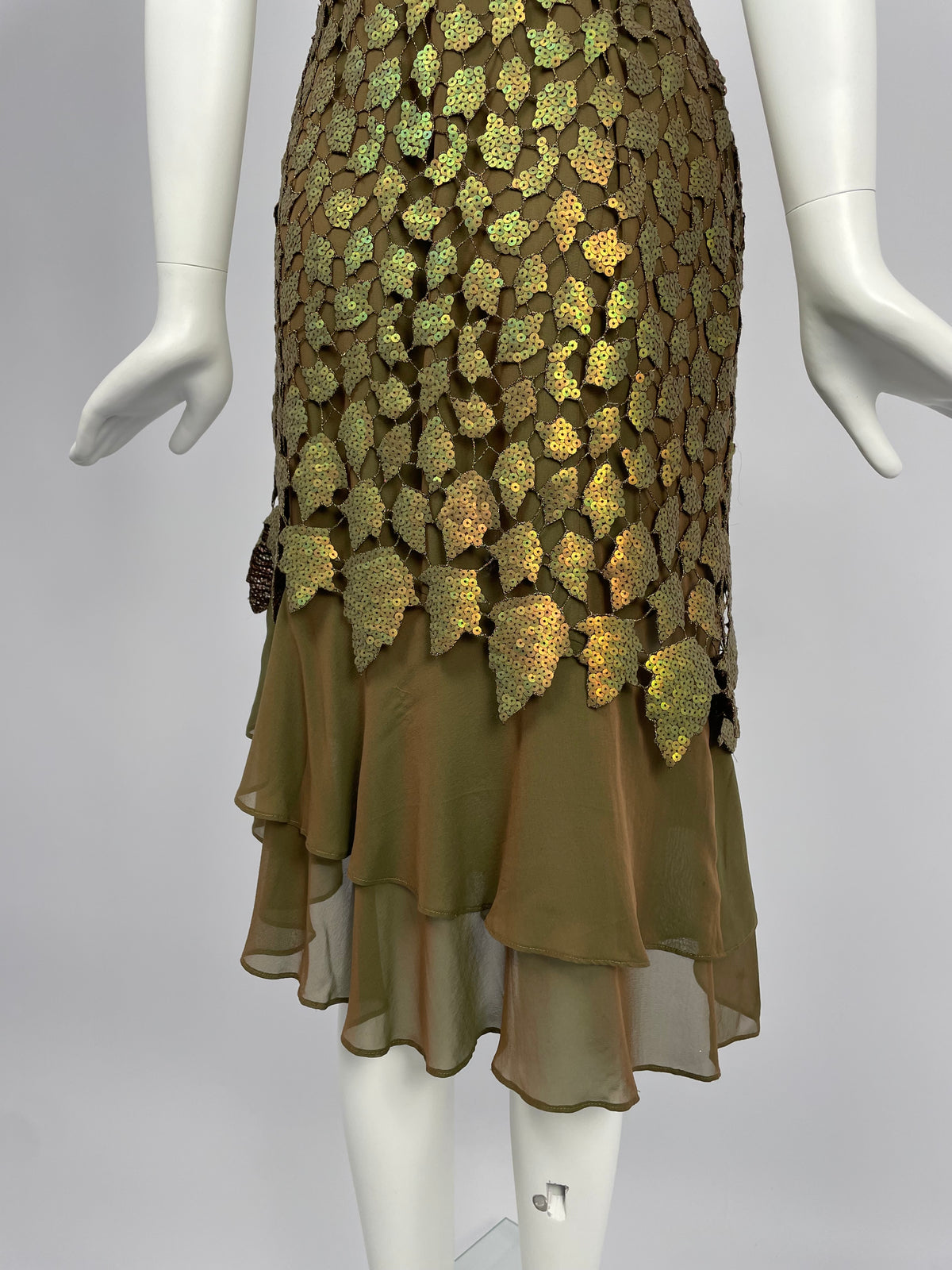Georges Rech 1990's satin leaf dress
