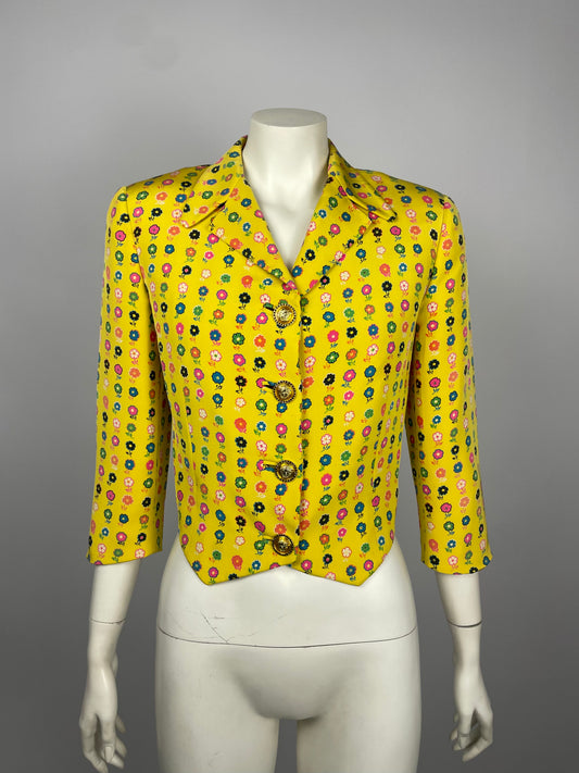 Gianni Versace S/S 1993 Flower Print Cropped blazer