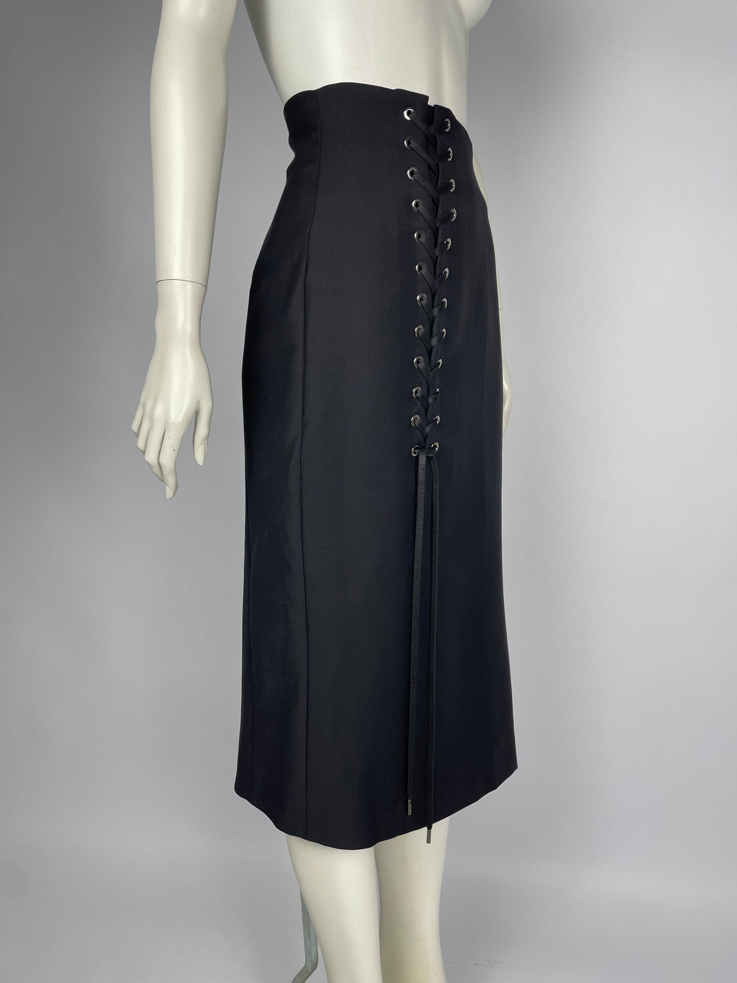 Dior by John Galliano bondage maxi skirt.