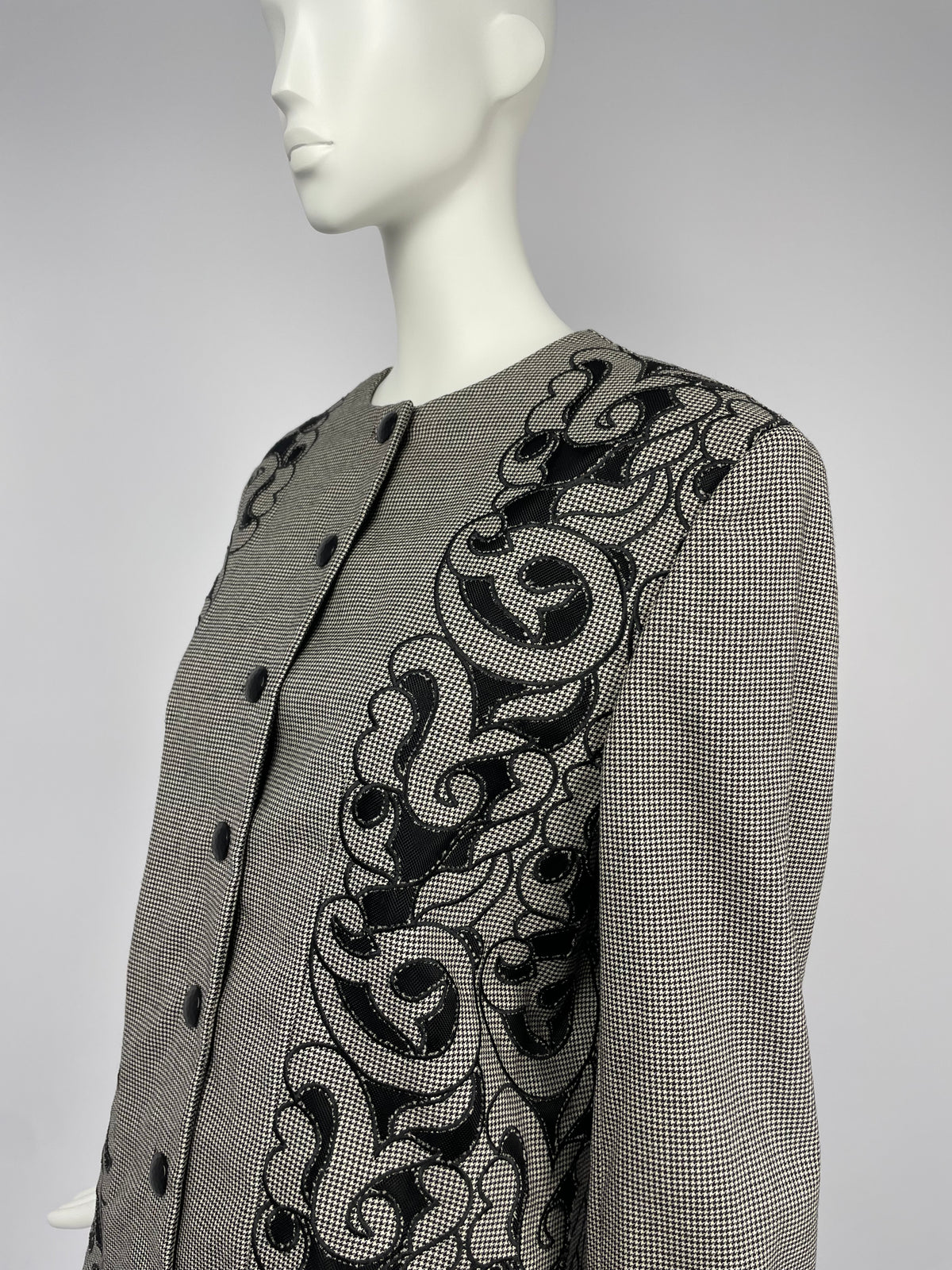 Gianni Versace Couture F/W 1989 tribal houndstood blazer