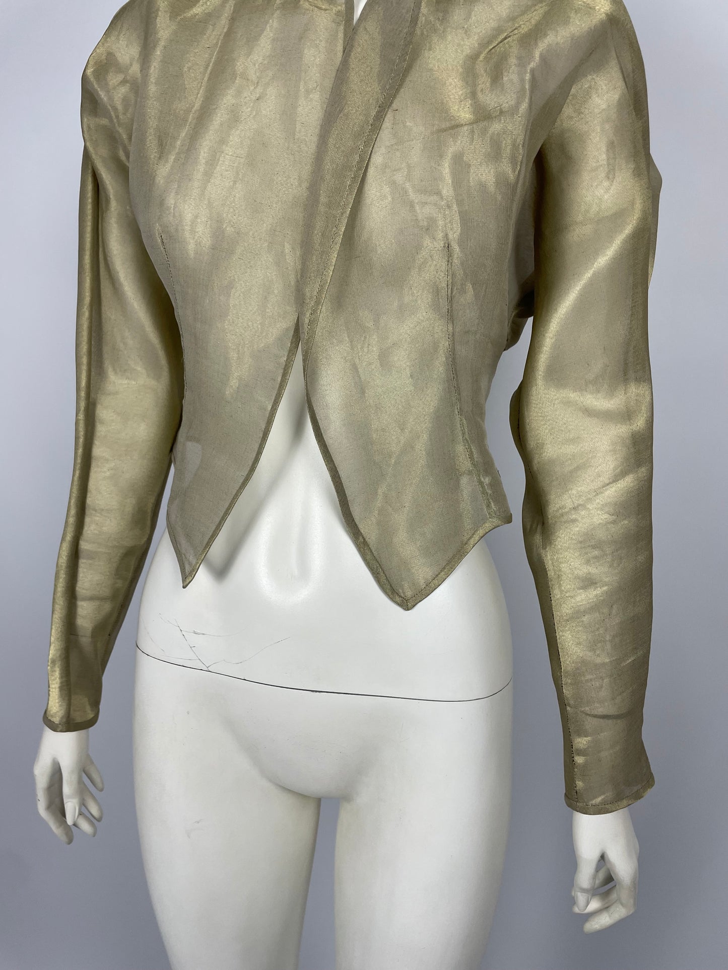 Lanvin 1990’s Silk twisted sleeves asymmetrical blouse