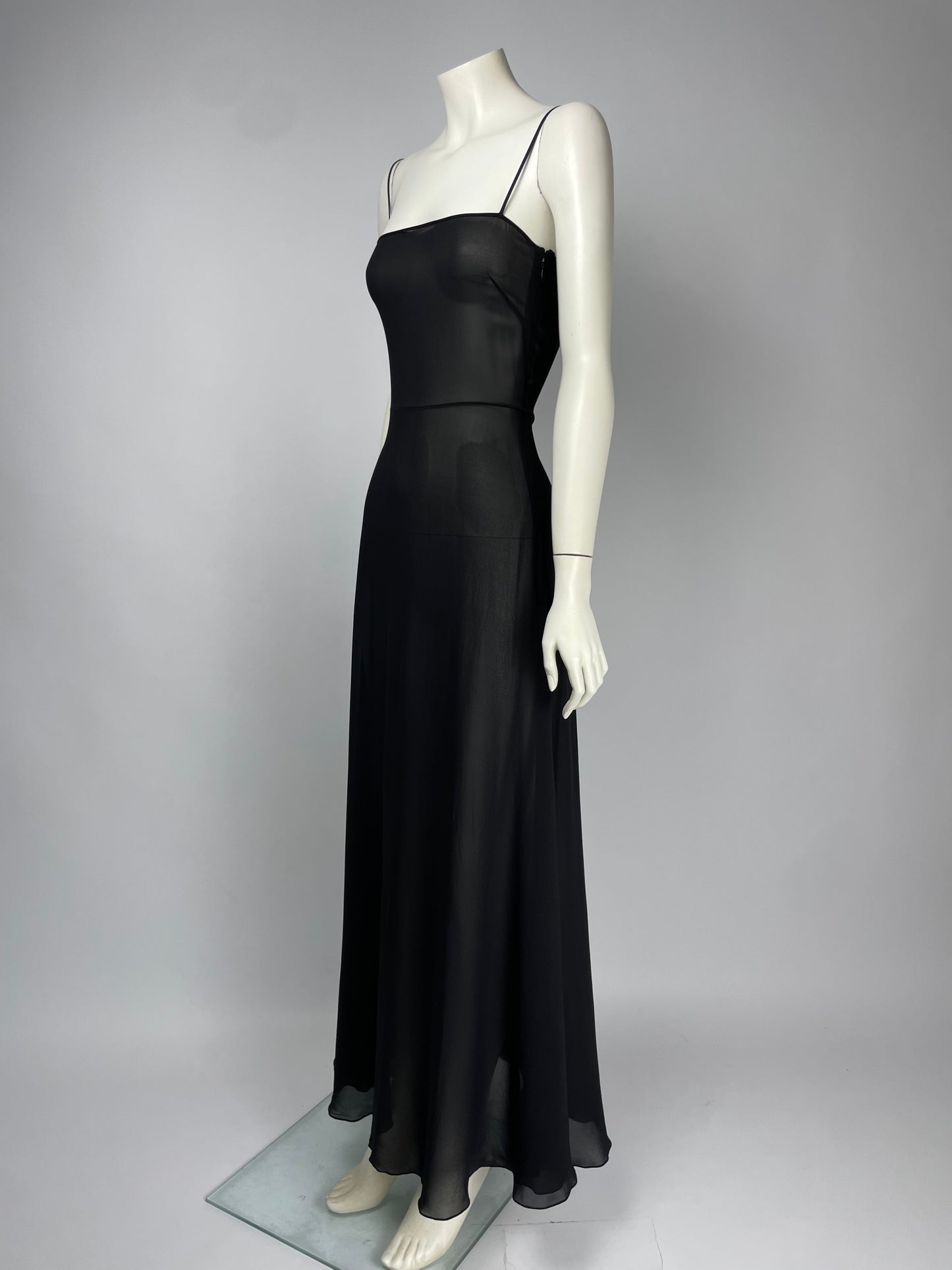 Christian Dior silk maxi slip dress.