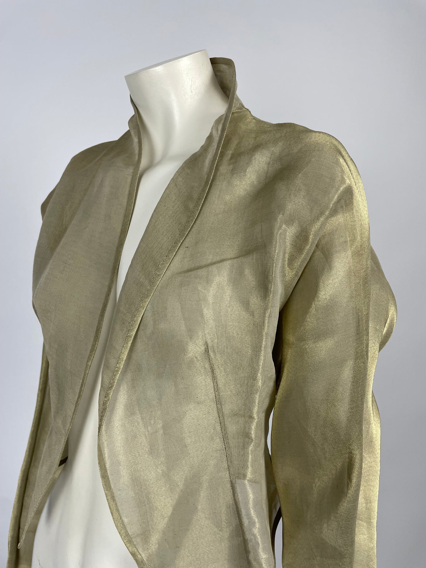 Lanvin 1990’s Silk twisted sleeves asymmetrical blouse
